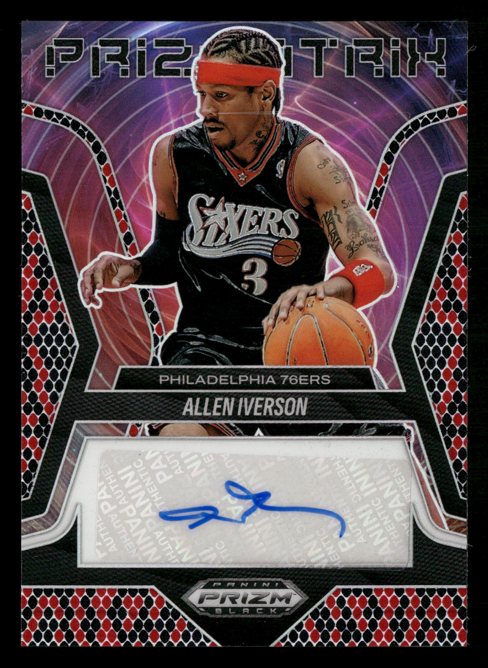 2024-25 Panini Prizm #PS-IVE Allen Iverson Signatures Snakeskin Prizms #/15
