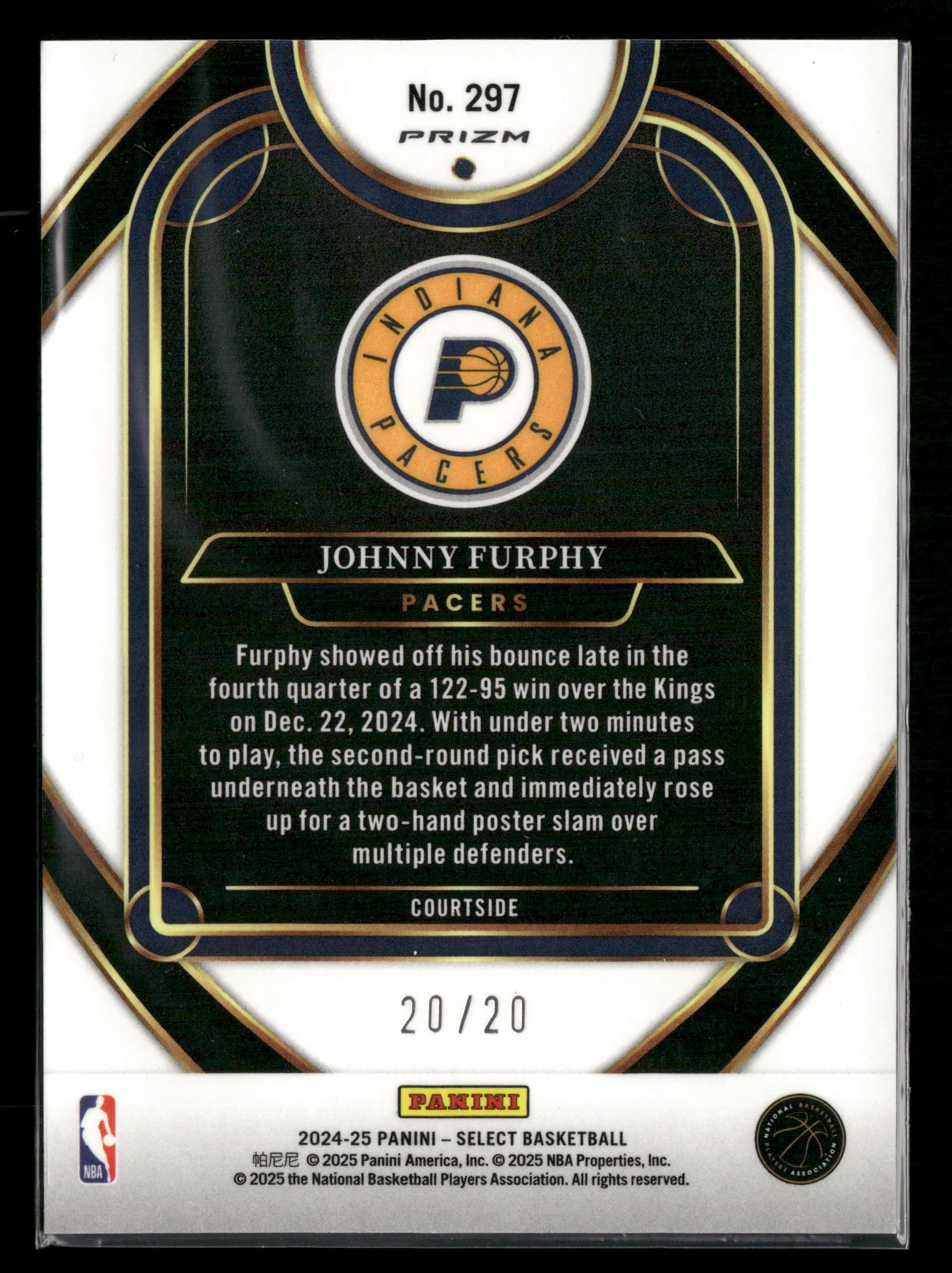 2024-25 Panini Select #297 Johnny Furphy Multi Wave Prizm #/20 - Image 2