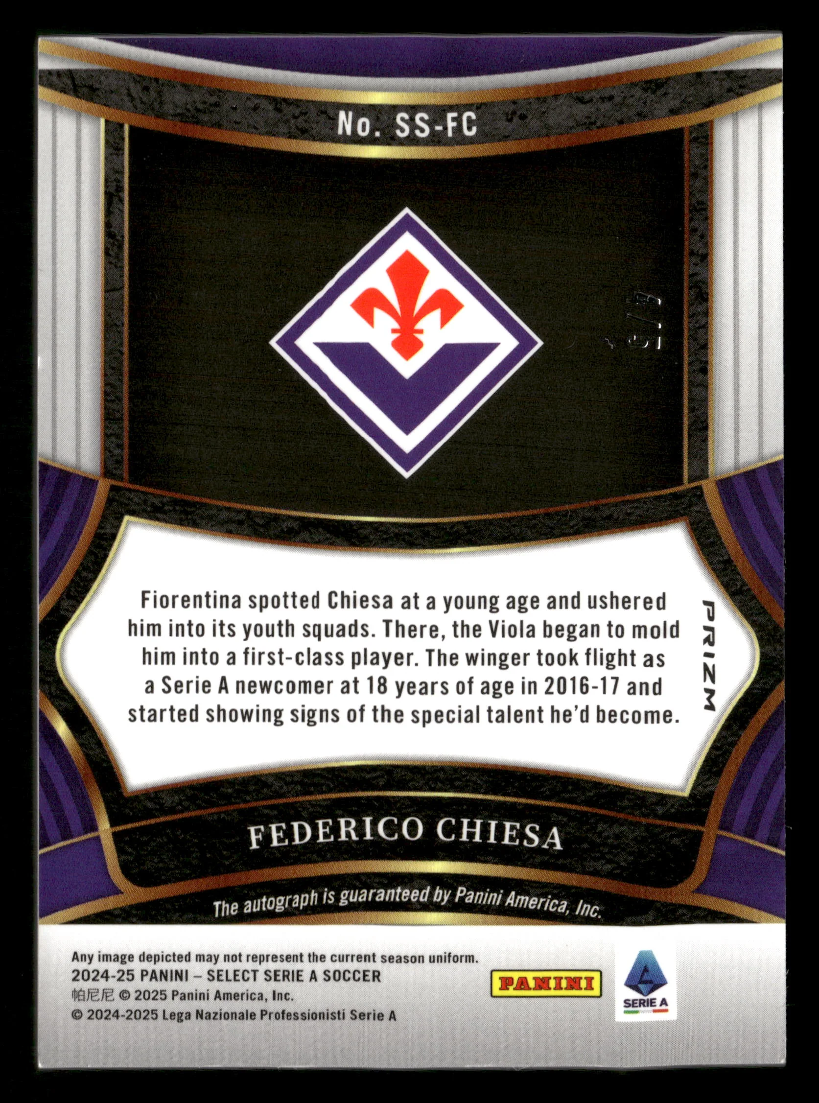 2024-25 Panini Select Serie A #SS-FC Federico Chiesa Auto #/5 - Image 2