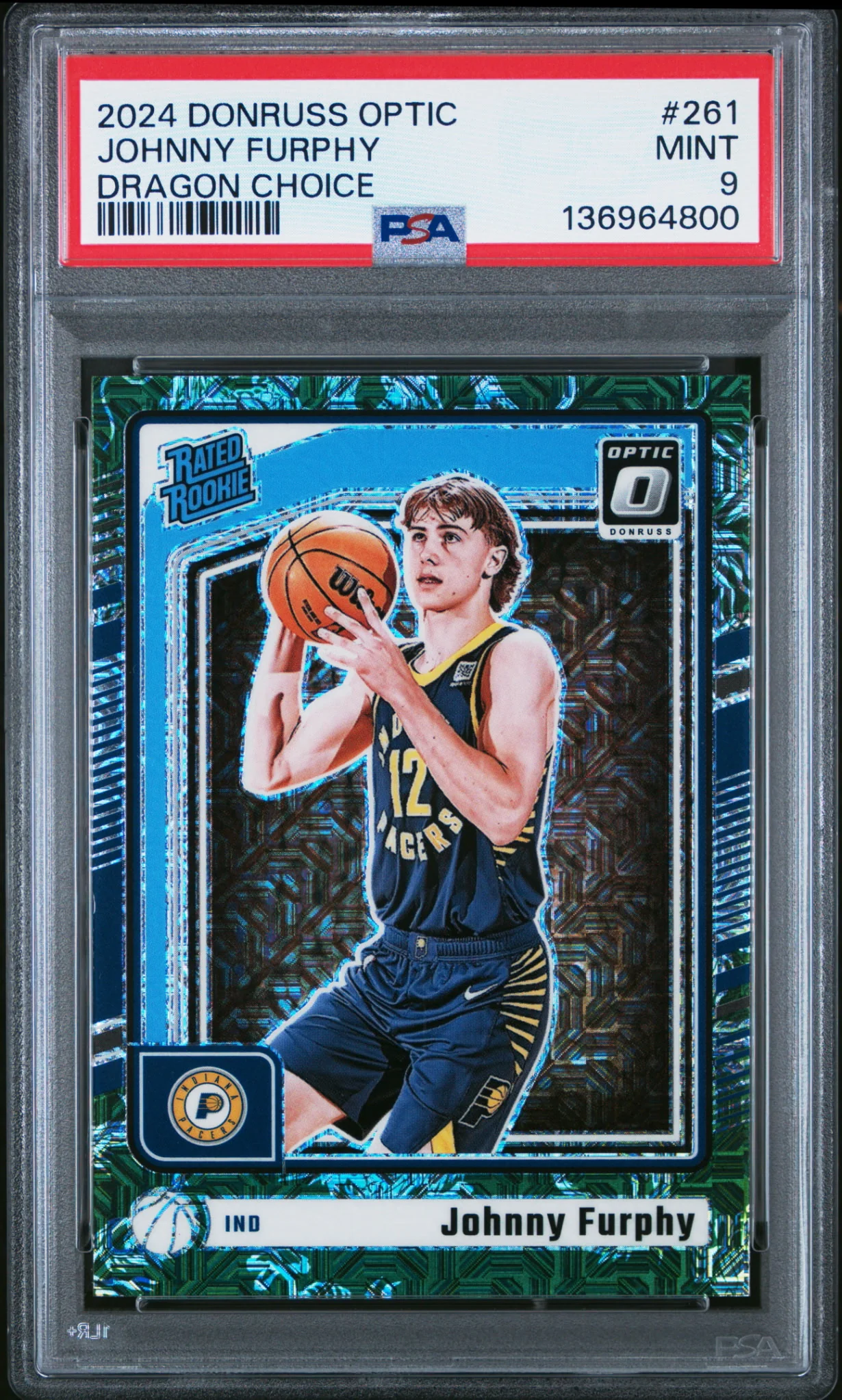 2024 Donruss Optic Dragon Choice #261 Johnny Furphy SP PSA 9 RC