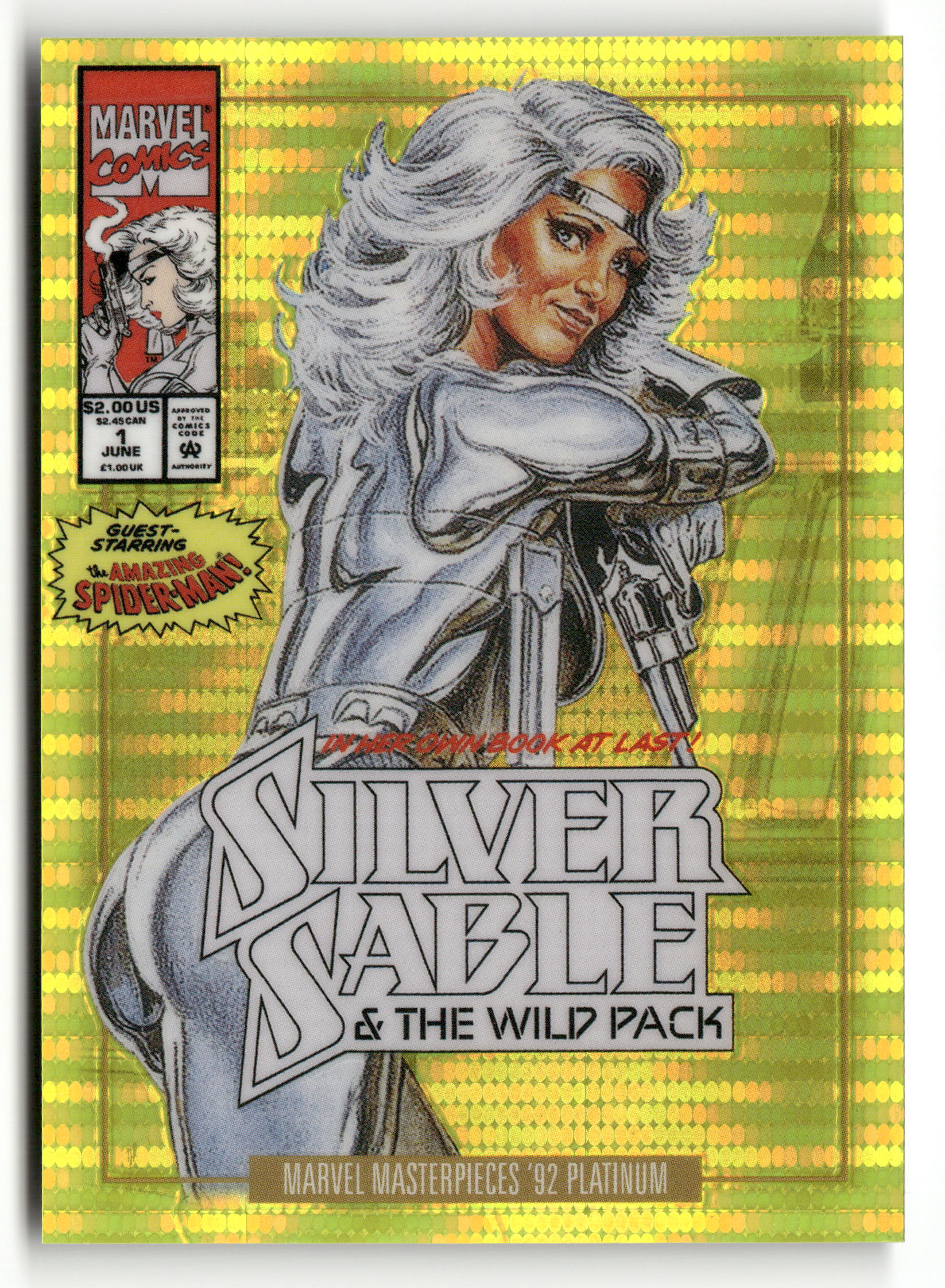 2024 Marvel Masterpieces '92 Platinum #81-V Silver Sable VC Seismic Gold /92