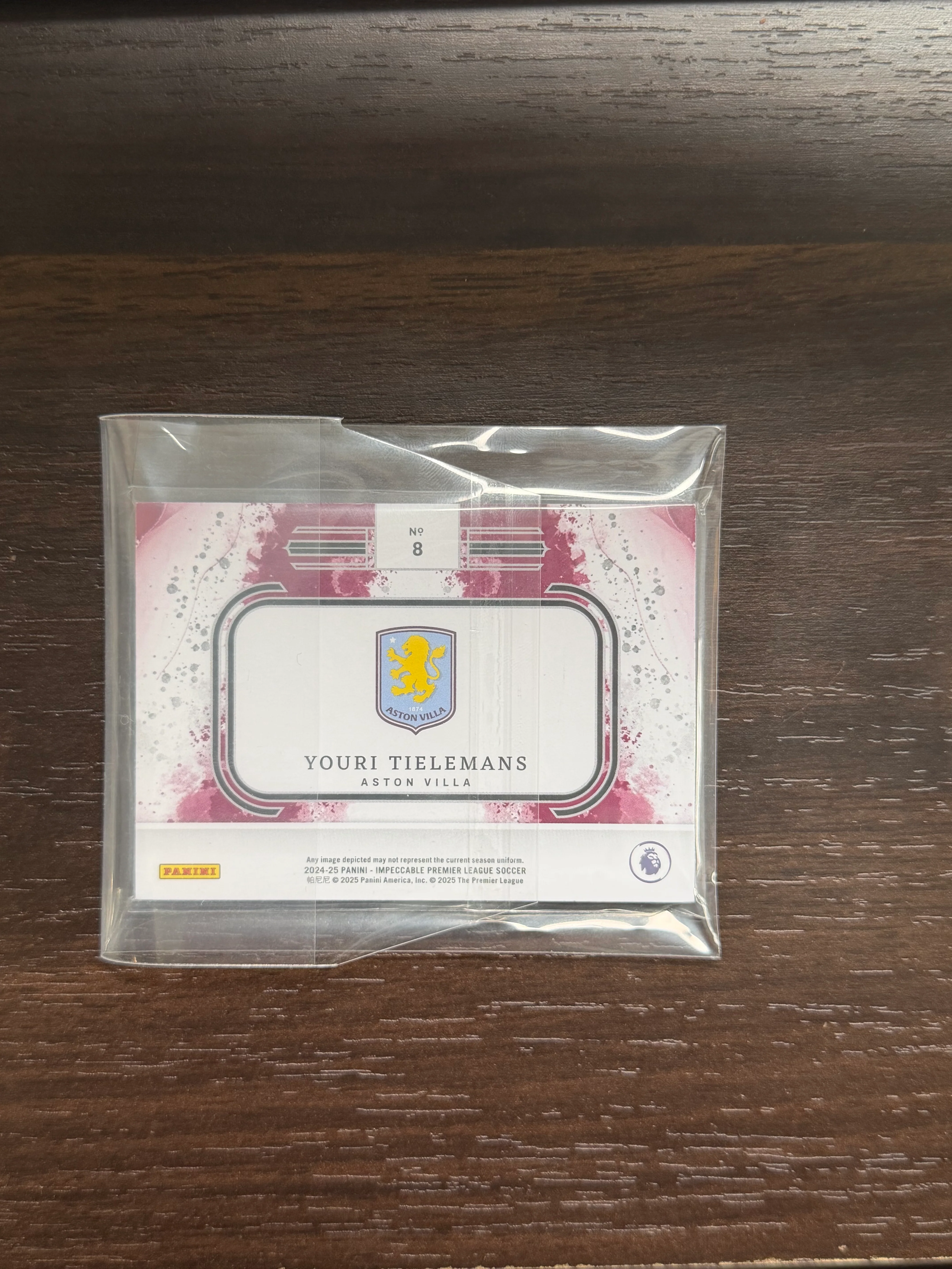 2024 Panini Impeccable Premier League #8 Youri Tielemans /39 Silver Metal Bar - Image 2