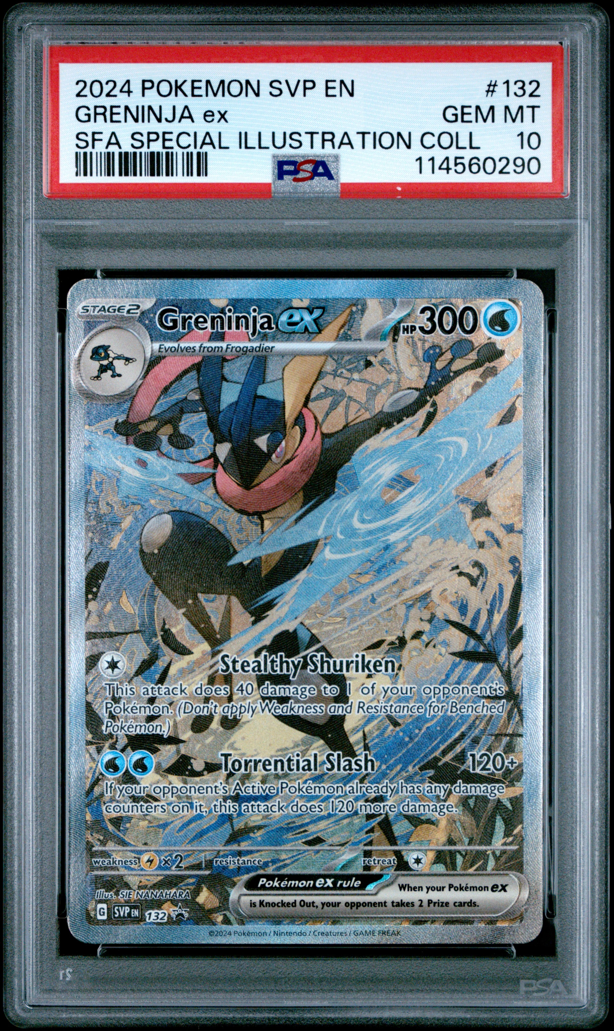 2024 Pokemon Black Star Promo #132 Greninja Ex Special Illustration PSA 10