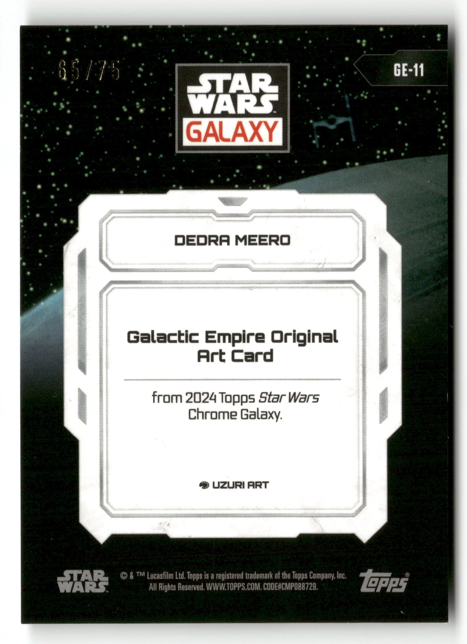 2024 Topps Chrome Galaxy #GE-11 Dedra Meero Galactic Empire Art Prism /75 - Image 2