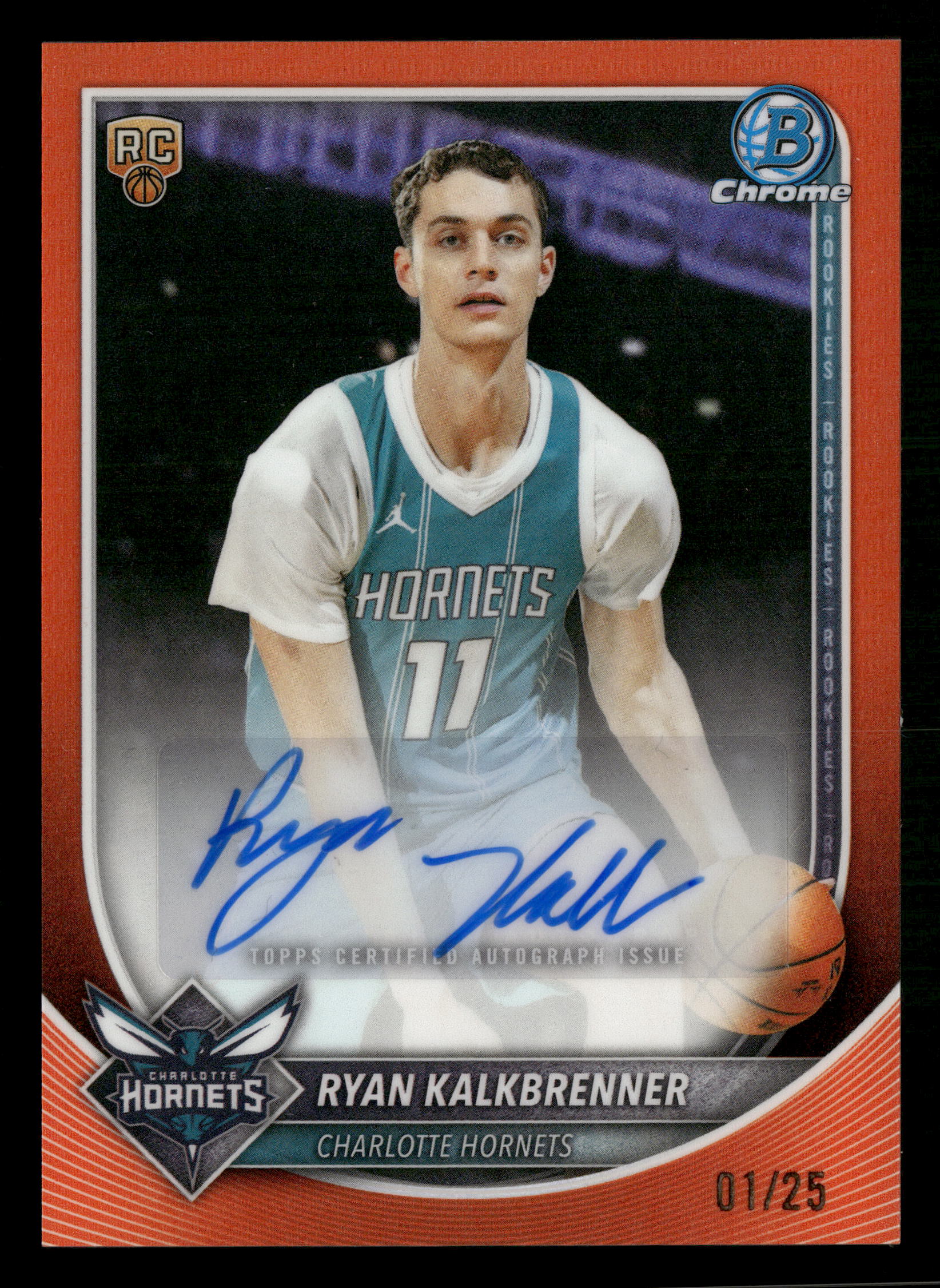 2025-26 Bowman #BCA-RK Ryan Kalkbrenner Chrome Autographs Orange Refractor #/25
