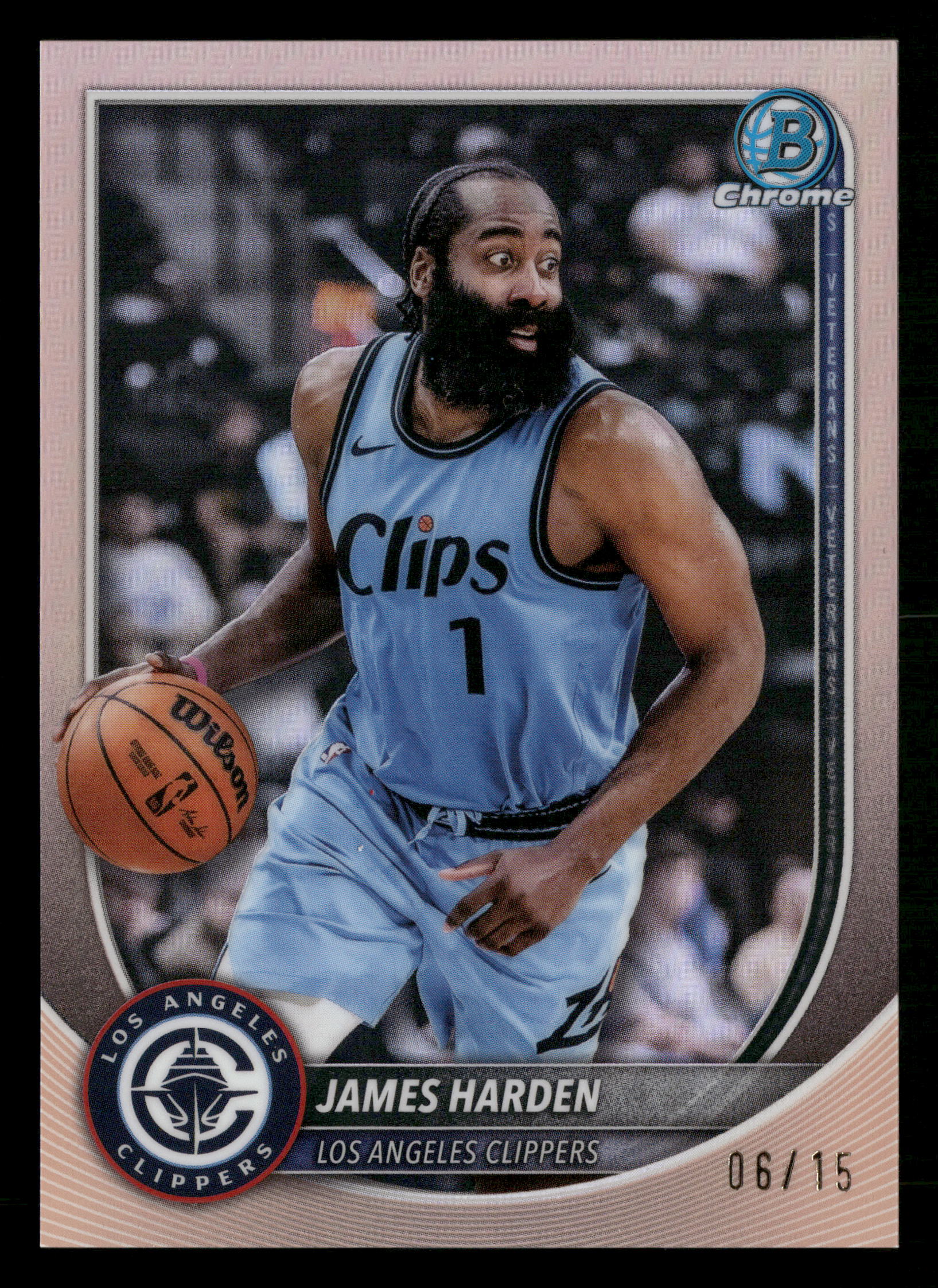 2025-26 Bowman #BCV-119 James Harden Chrome Rose Gold Refractors #/15