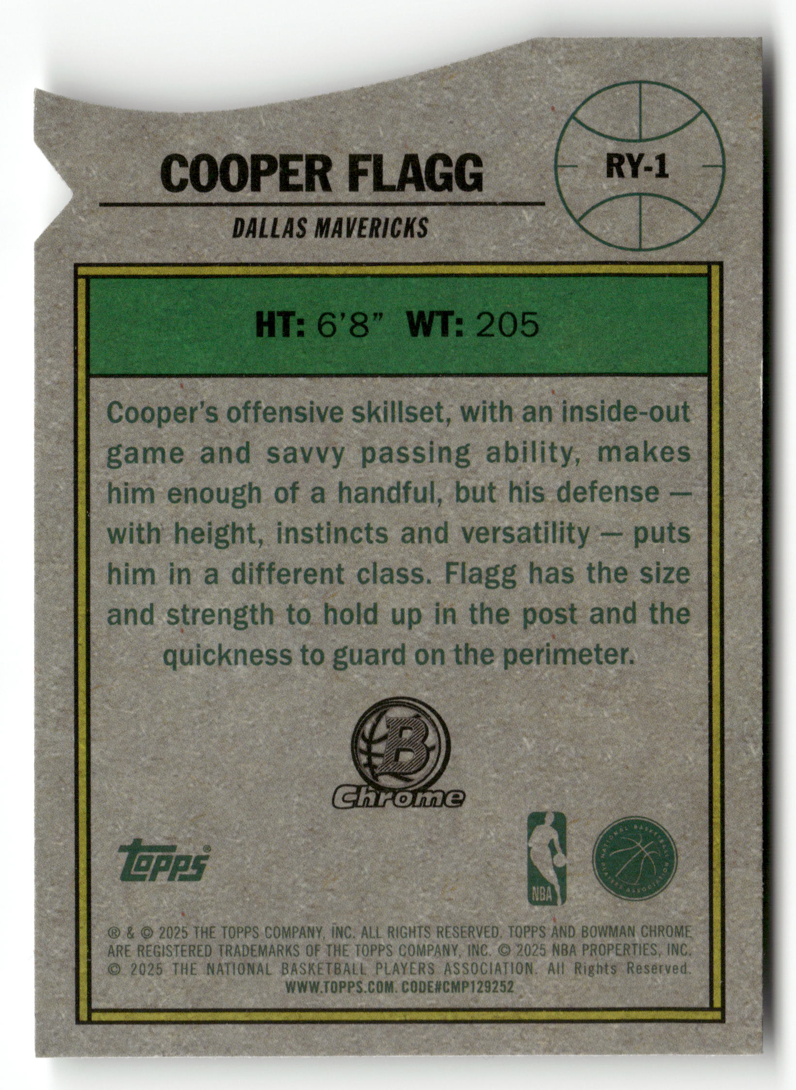 2025-26 Bowman #RY-1 Cooper Flagg Rookie of the Year Favorites - Image 2