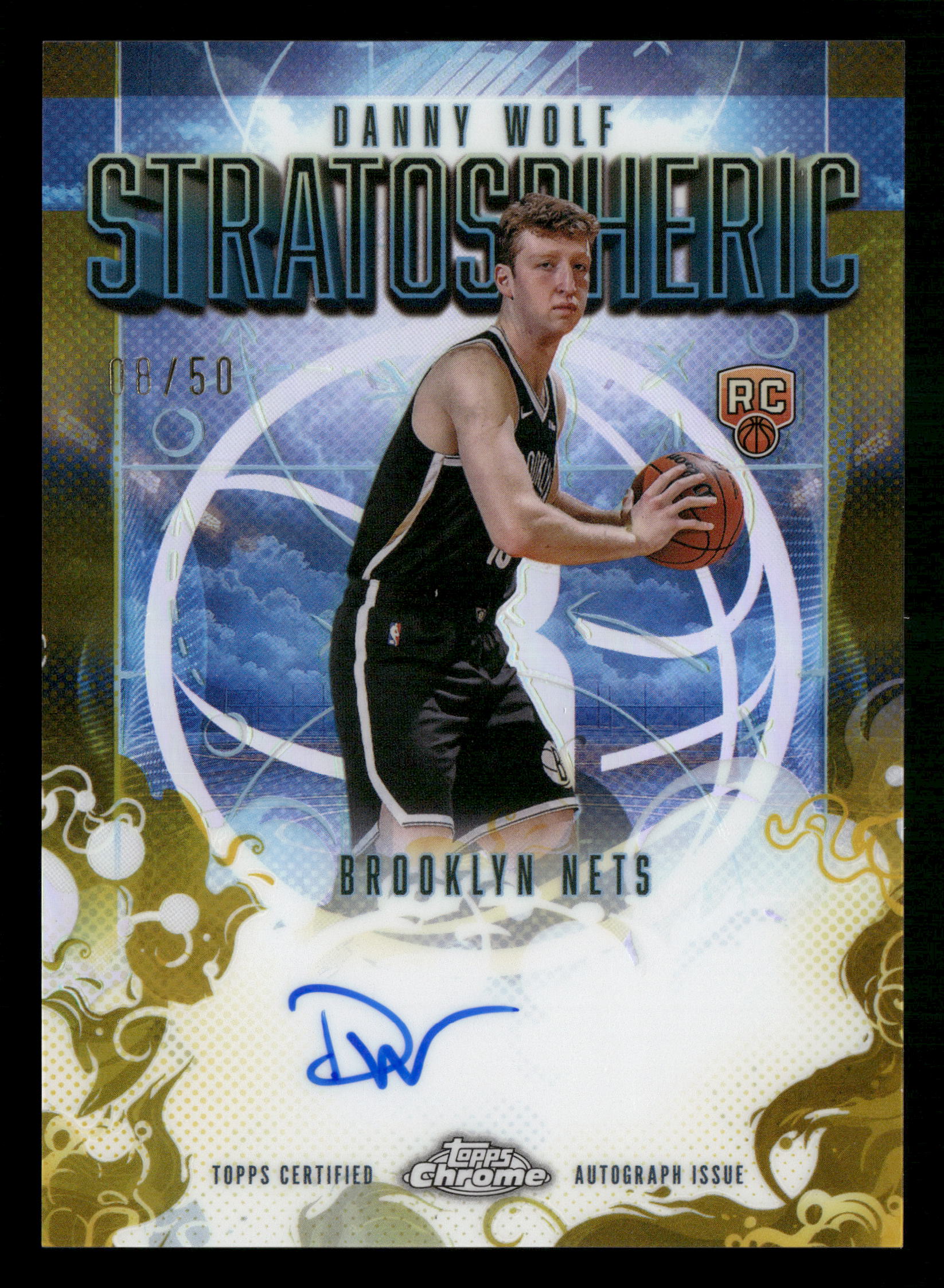 2025-26 Chrome #SMR-DW Danny Wolf Stratospheric Signatures Rookies Gold /50