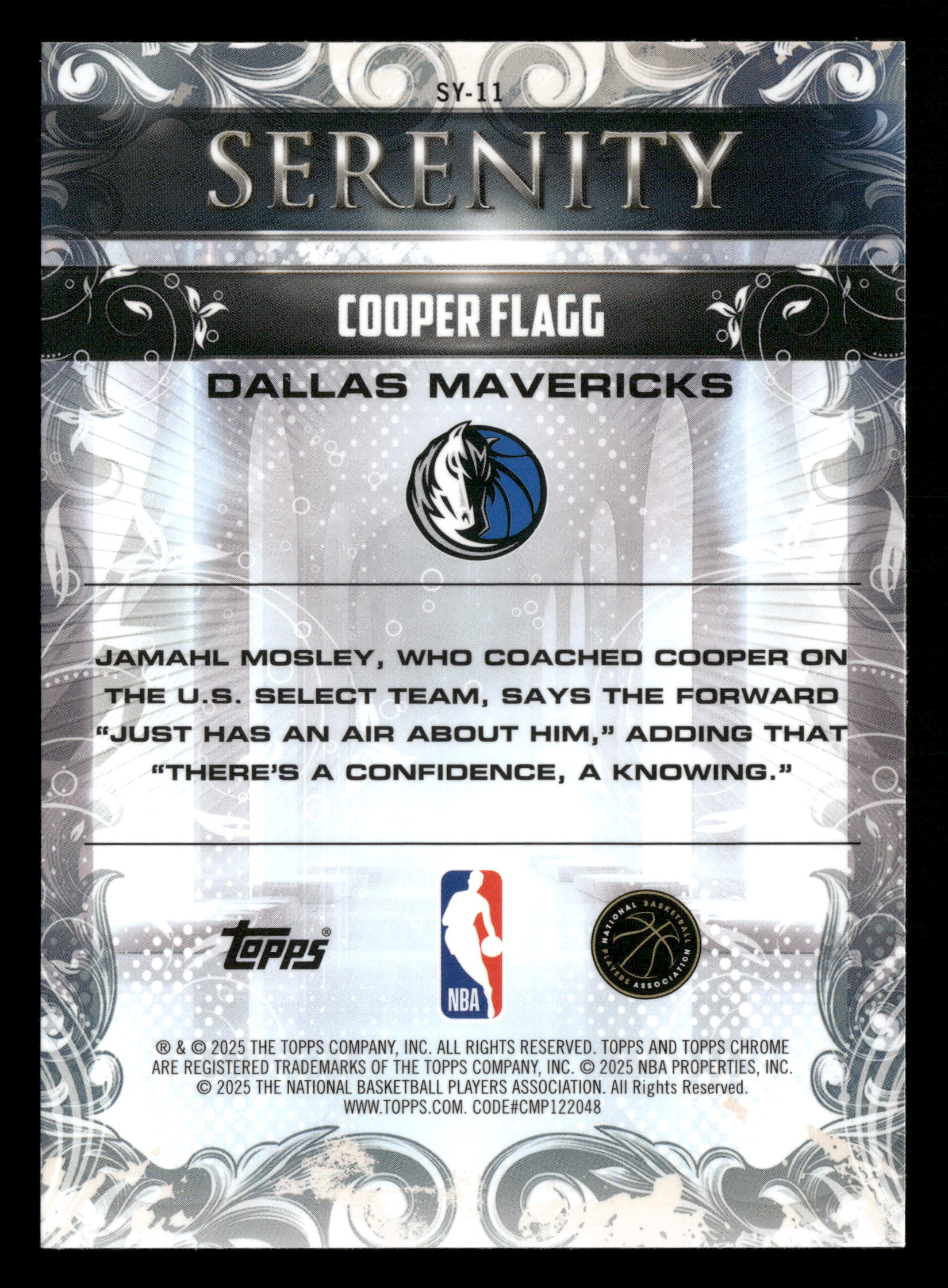 2025-26 Chrome #SY-11 Cooper Flagg RC Serenity - Image 2