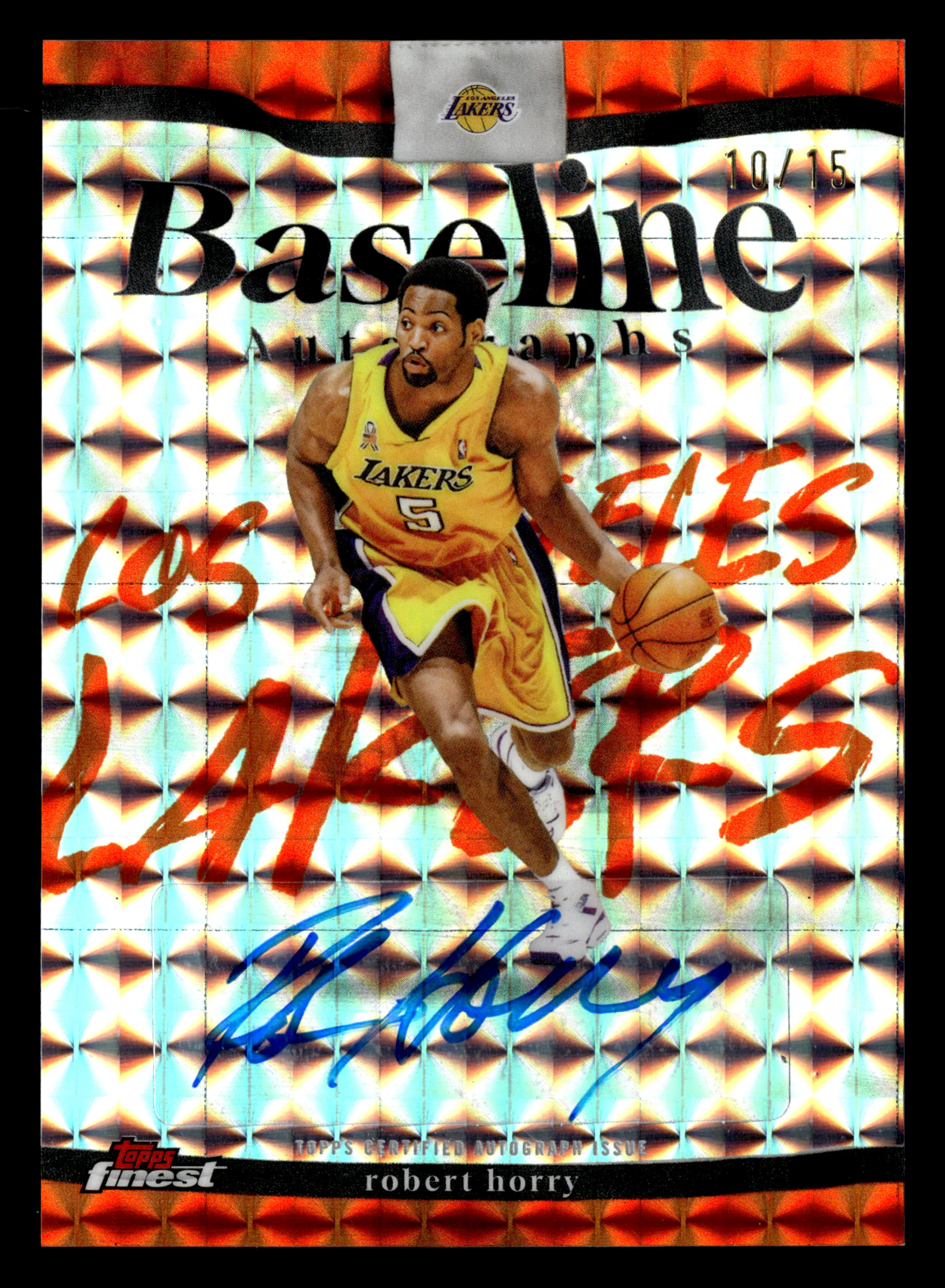 2025-26 Finest #BA-RH Robert Horry Baseline Autographs Orange /15