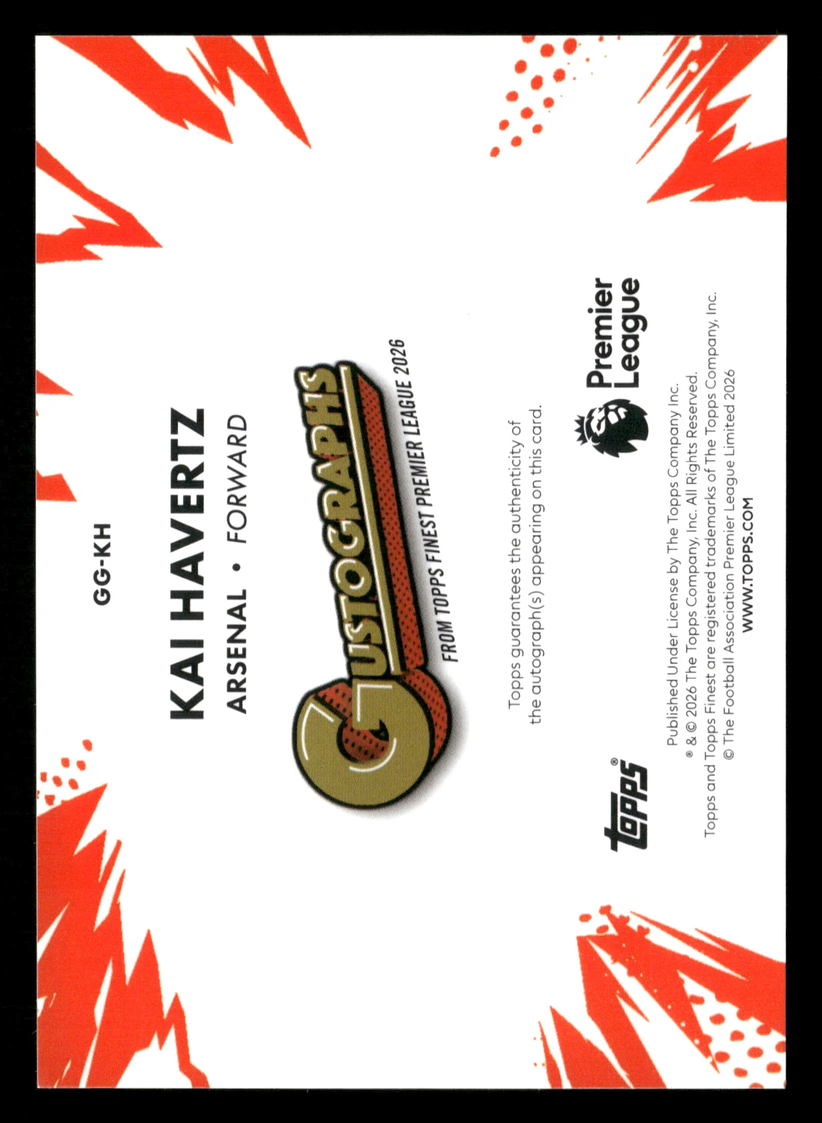 2025-26 Finest Premier League #GG-KH Kai Havertz Gustographs /25 - Image 2
