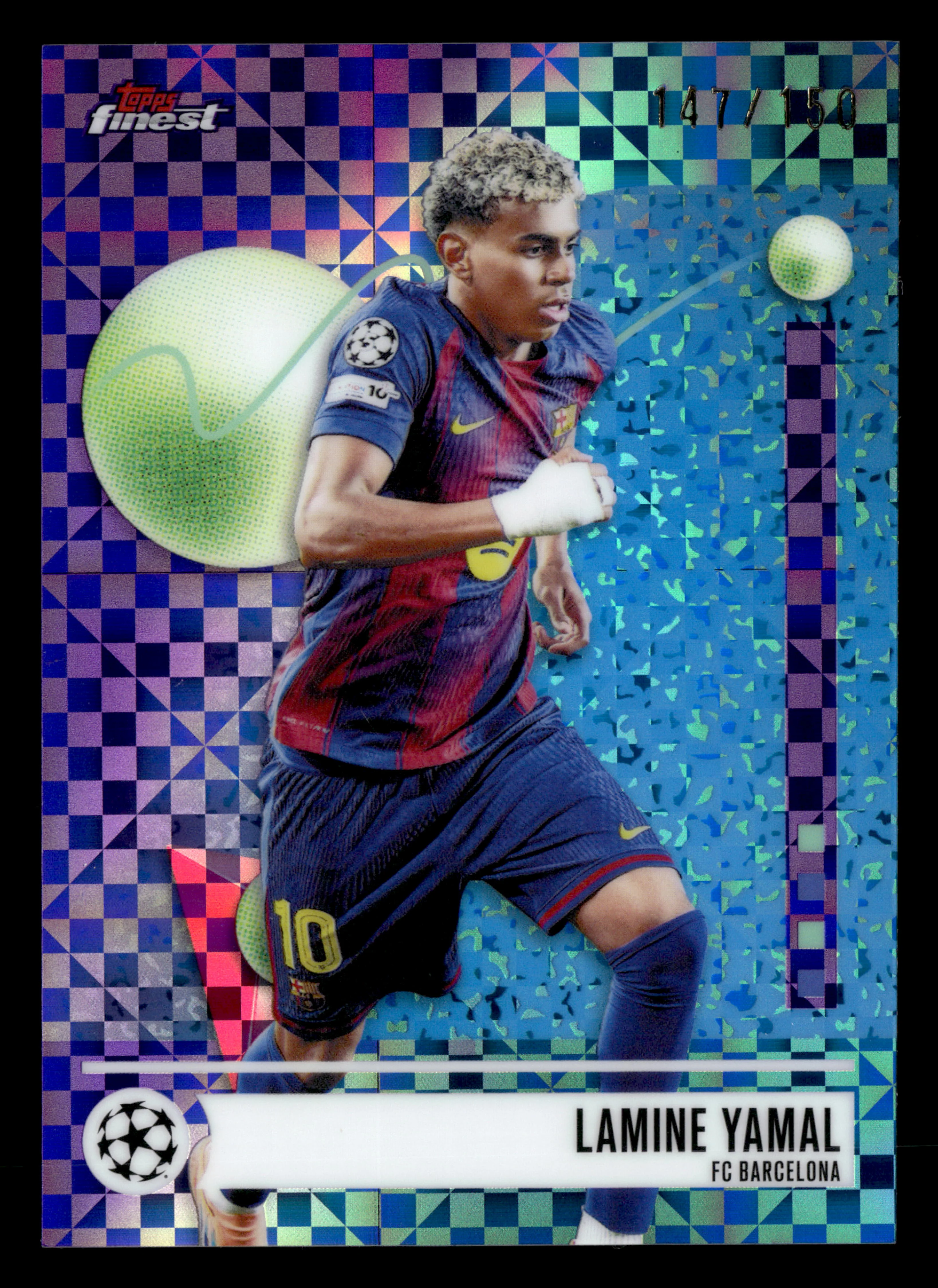 2025-26 Finest UCC #1 Lamine Yamal Purple Checkerboard Refractor #/150