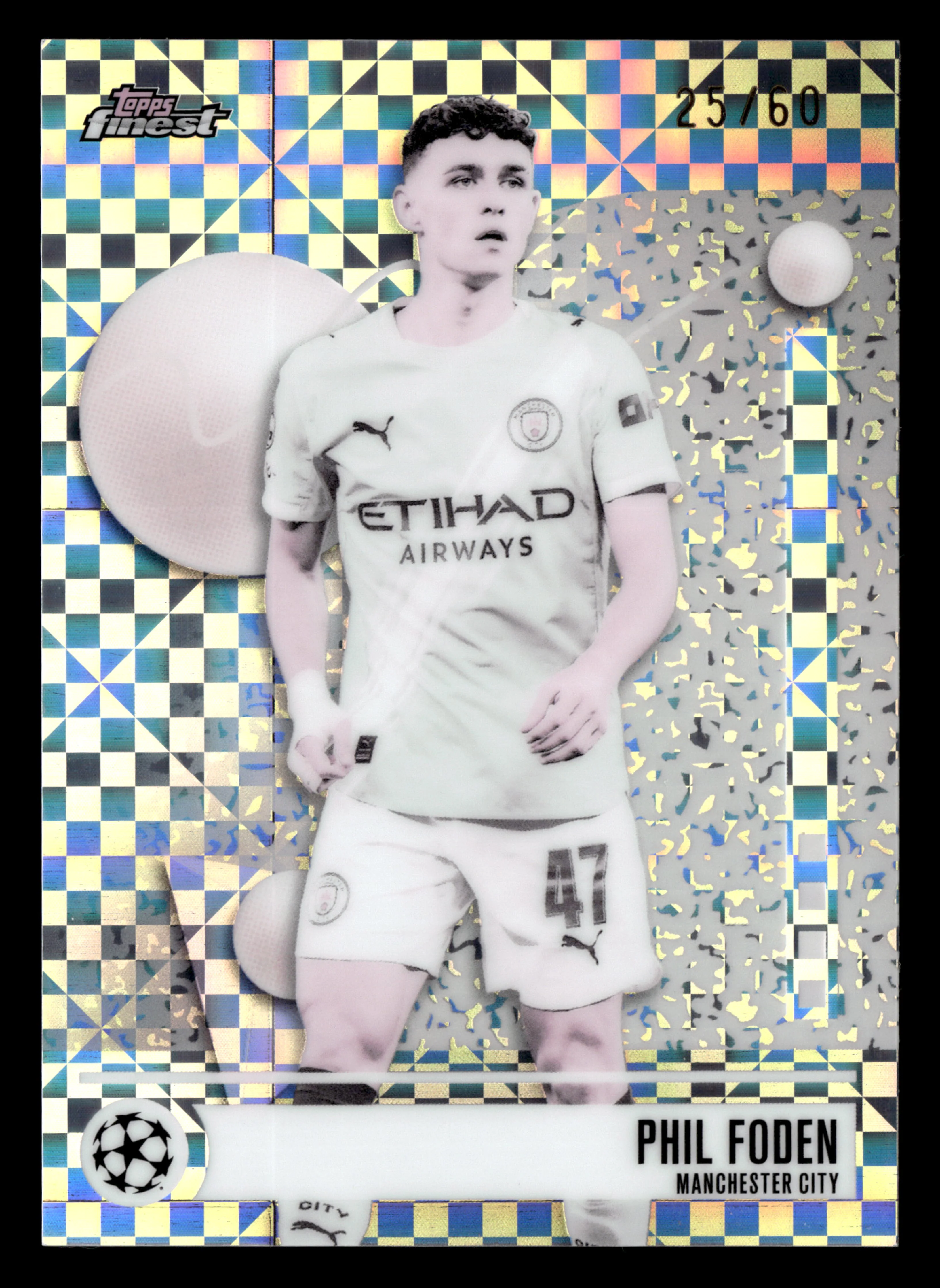 2025-26 Finest UCC #177 Phil Foden Pearl Checkerboard Refractor #/60