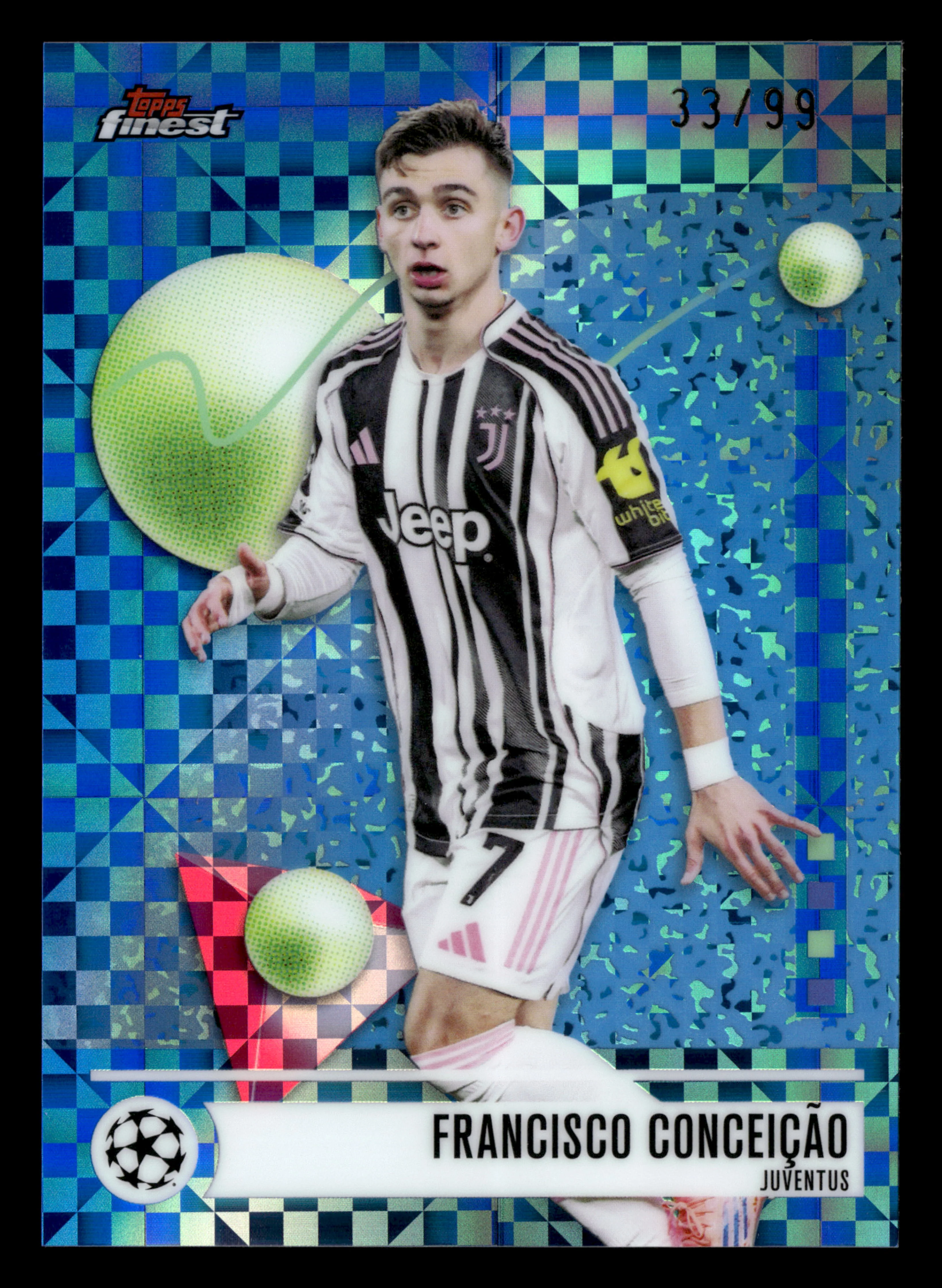 2025-26 Finest UCC #192 Francisco Conceição Blue Checkerboard Refractor #/99