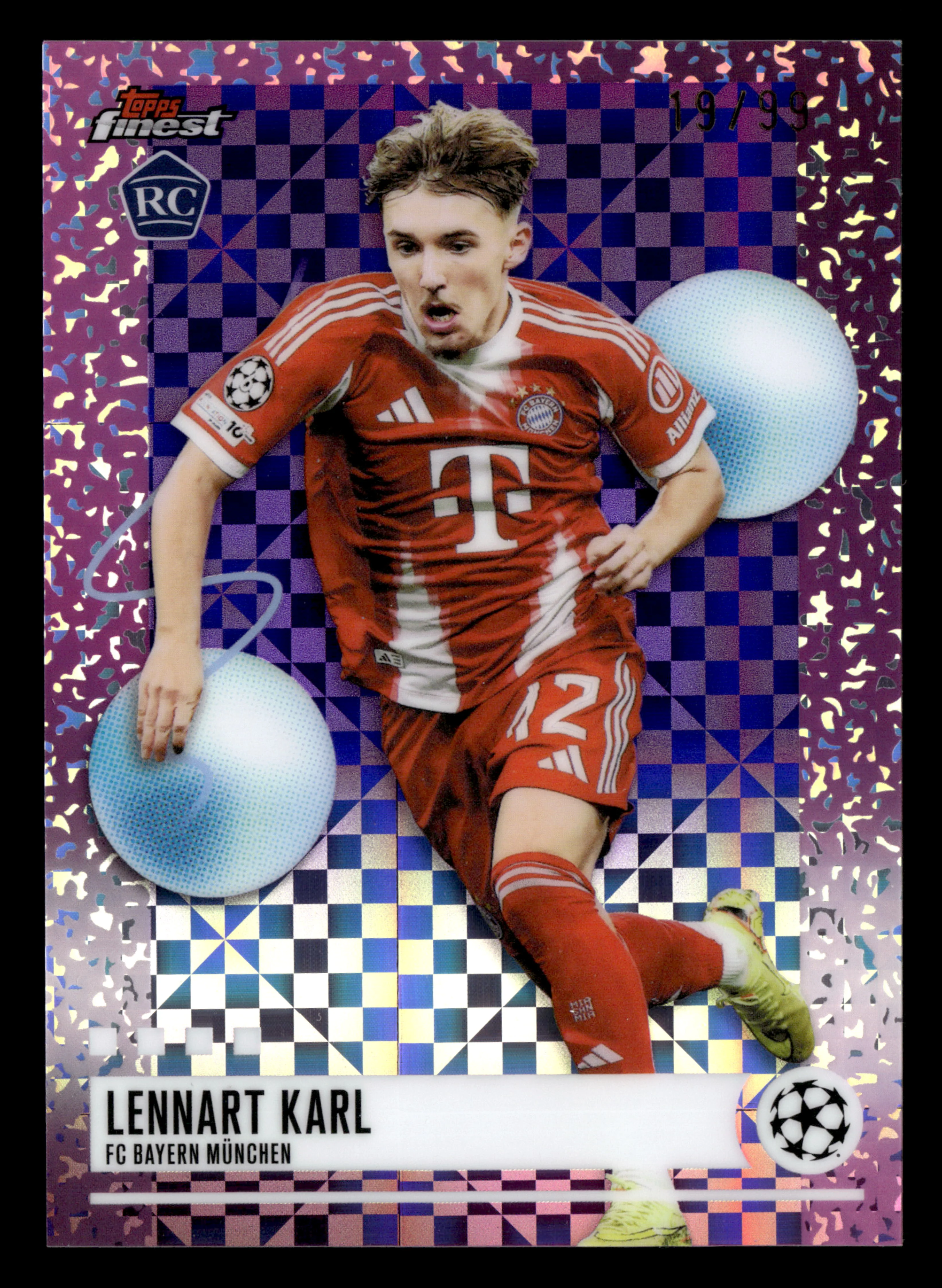 2025-26 Finest UCC #229 Lennart Karl Purple Checkerboard Refractor #/99