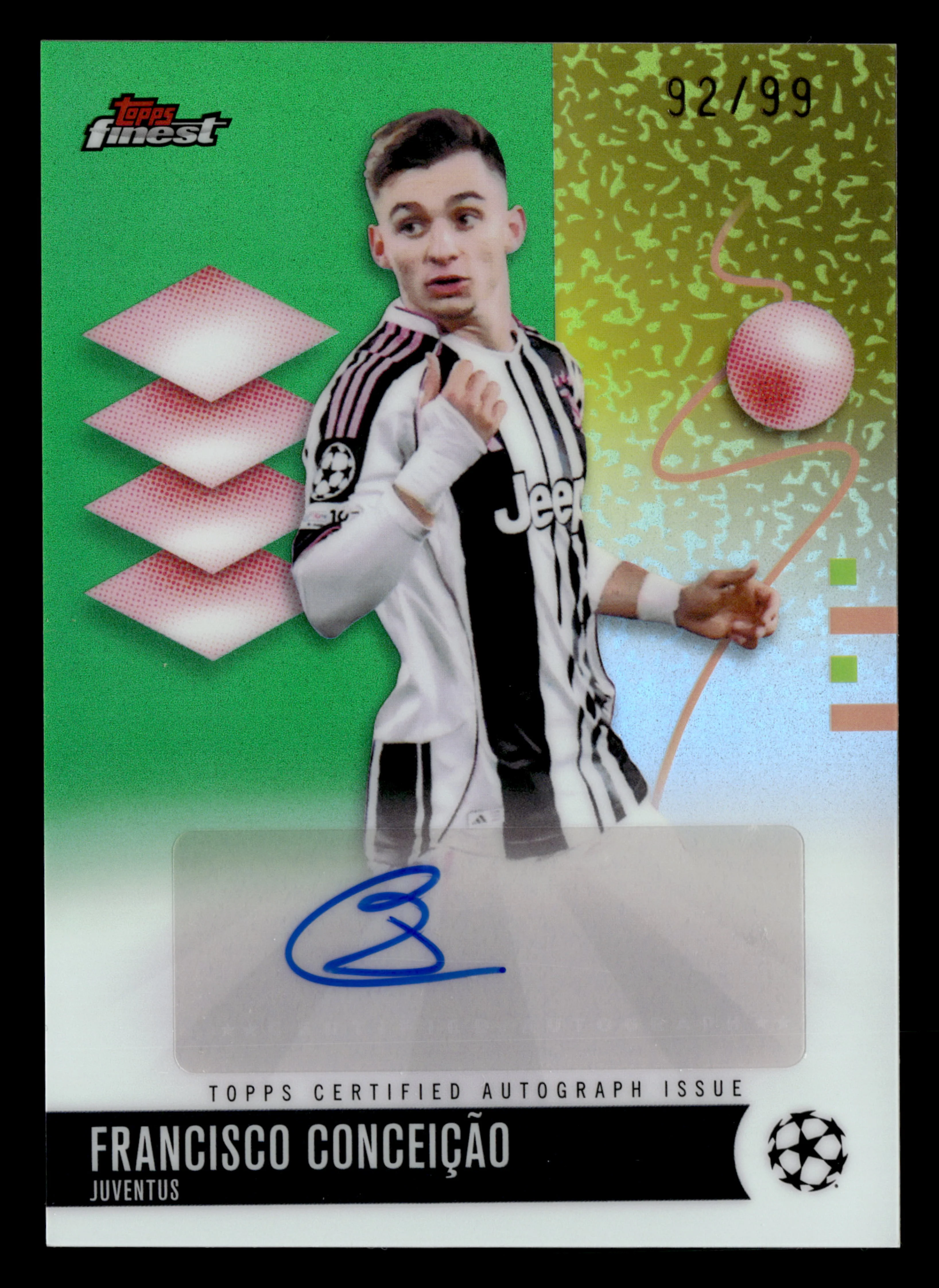 2025-26 Finest UCC BA-FC Francisco Conceição Base Auto Green Refractor #/99