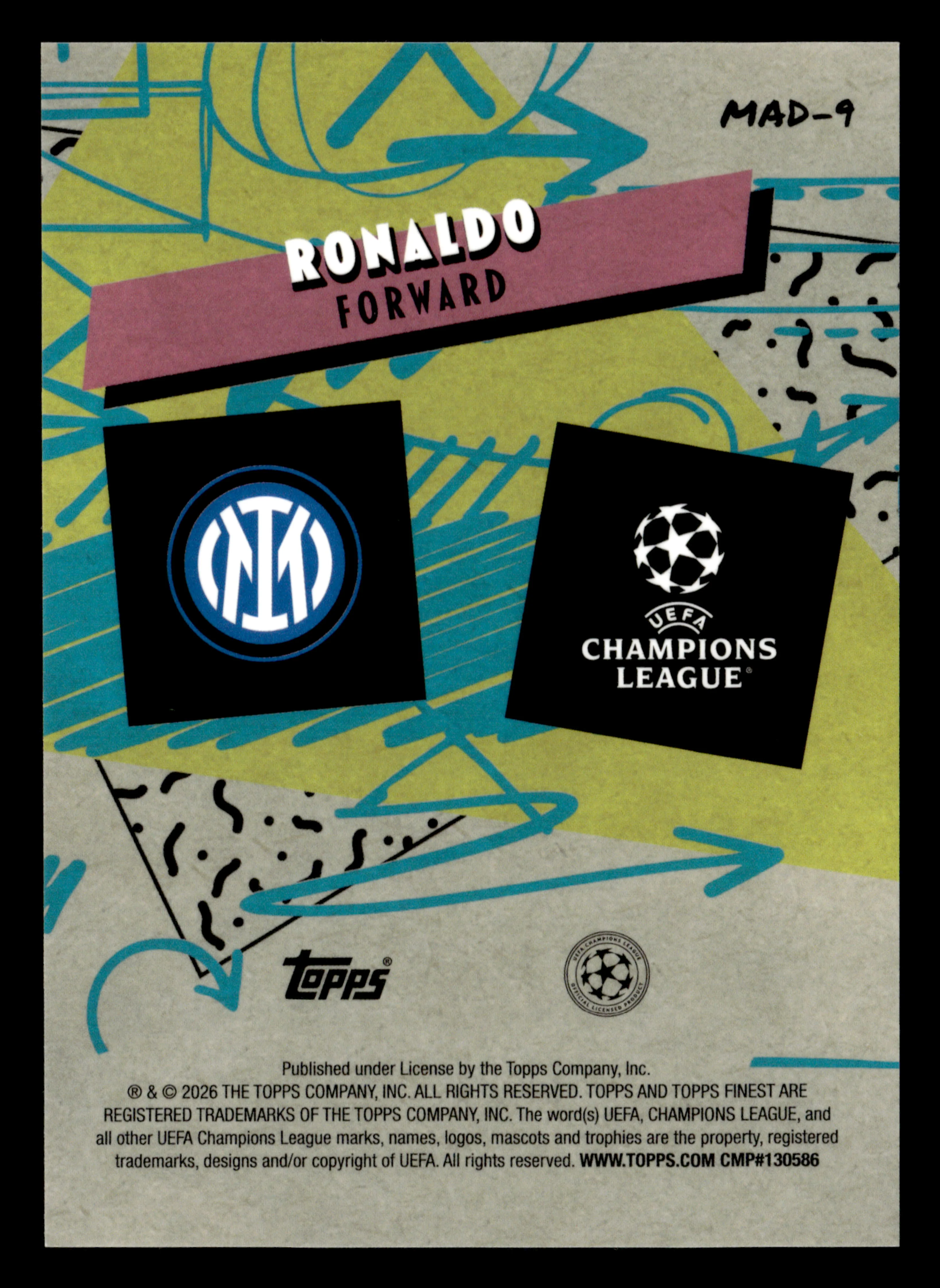2025-26 Finest UCC #MAD-9 Ronaldo 90s Madness Orange Refractor #/25 - Image 2