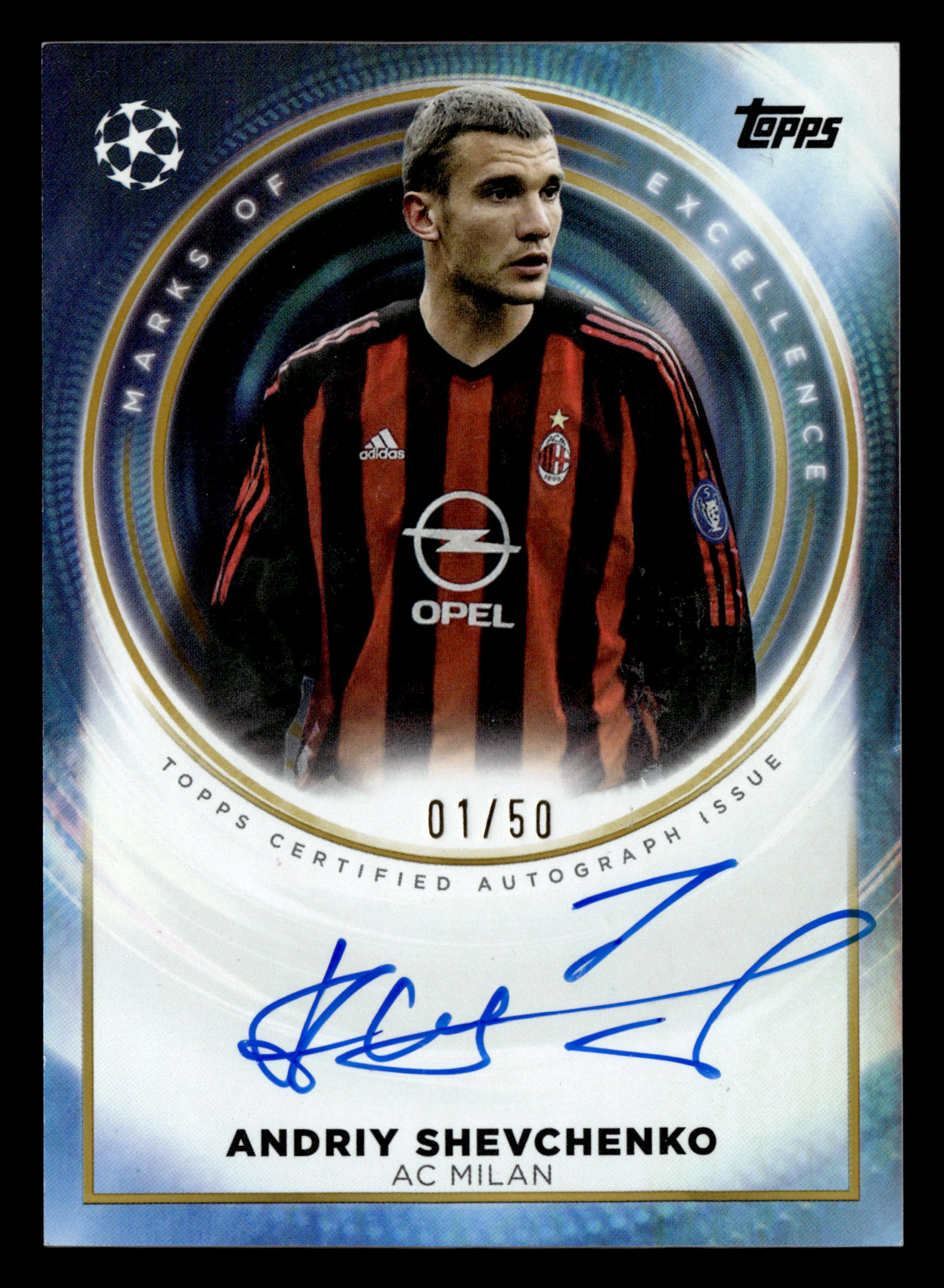 2025-26 Finest UCC #ME-AS2 Andriy Shevchenko Marks of Excellence Gold #1/50