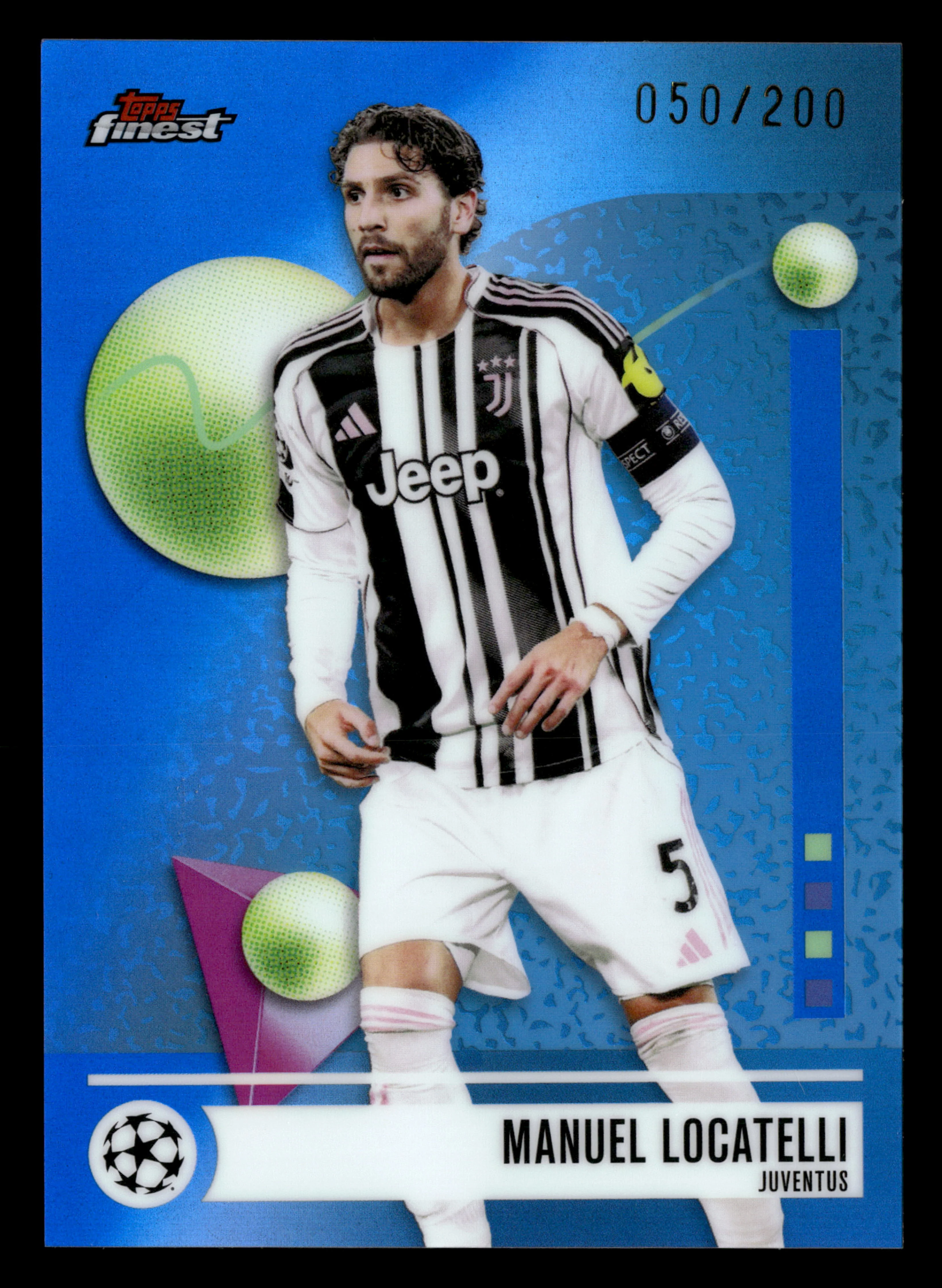 2025-26 Finest UEFA Club Competitions #146 Manuel Locatelli Blue Refractor #/200