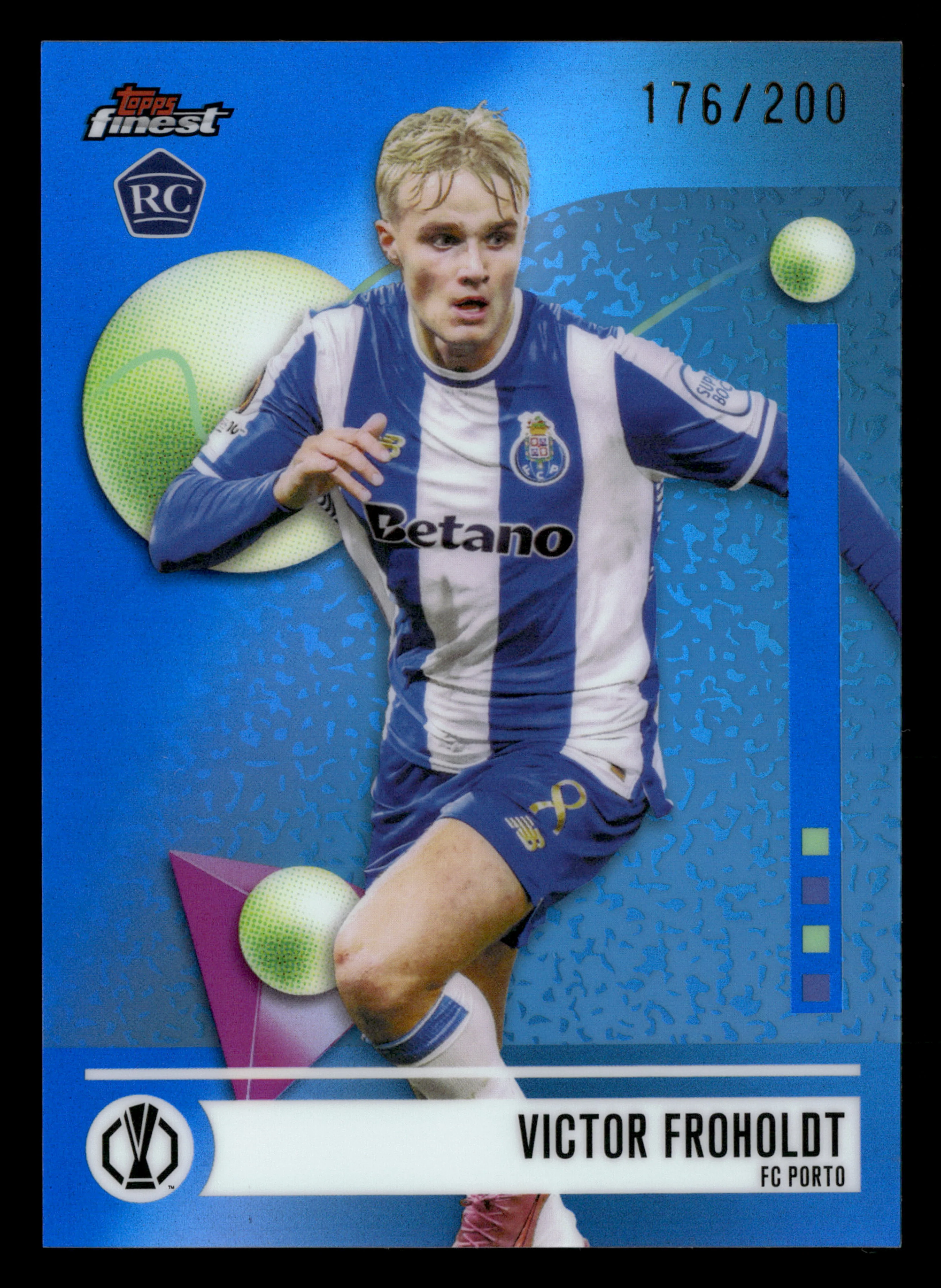 2025-26 Finest UEFA Club Competitions #167 Victor Froholdt Blue Refractor #/200