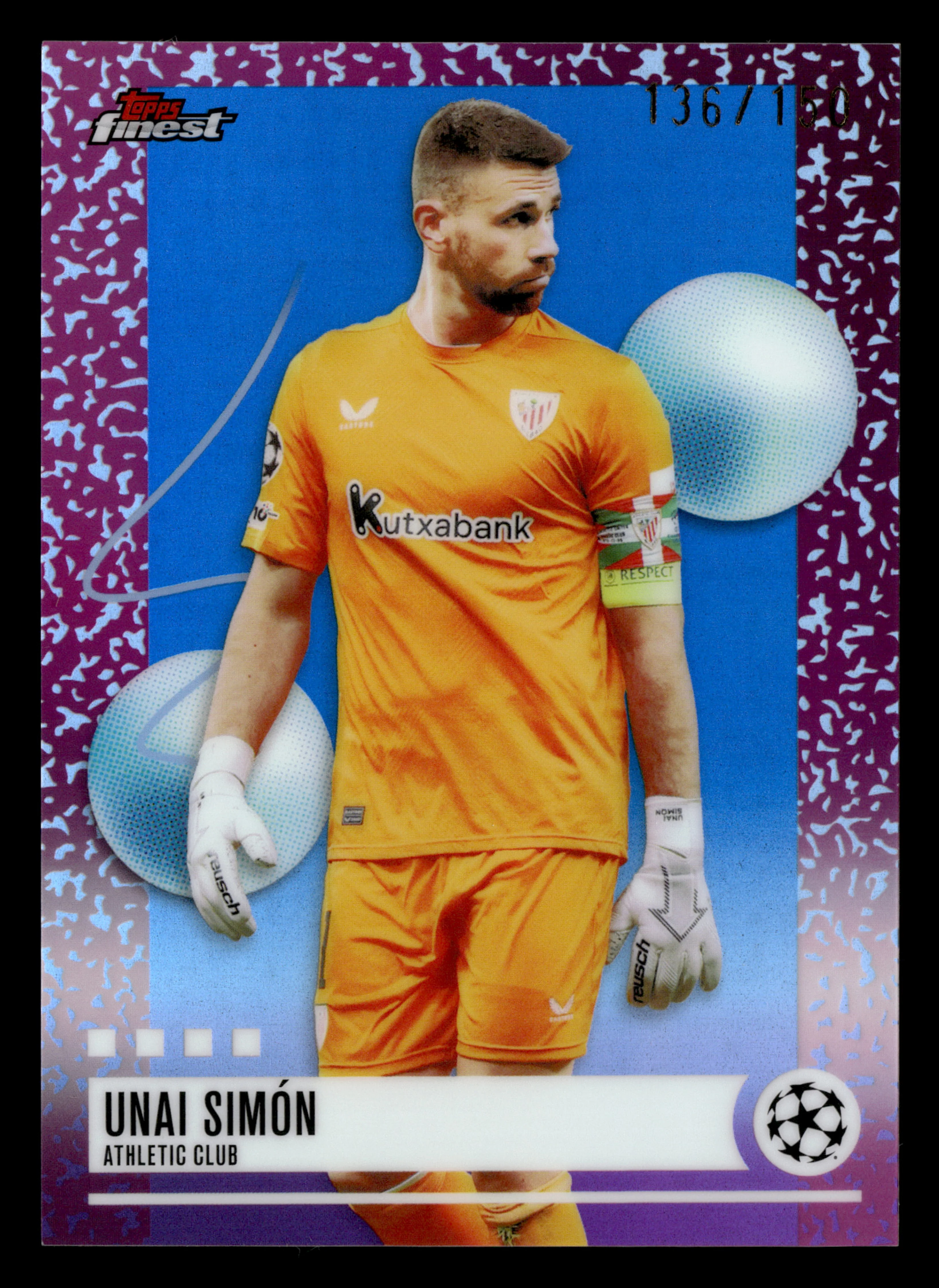 2025-26 Finest UEFA Club Competitions #209 Unai Simón Blue Refractor #/150