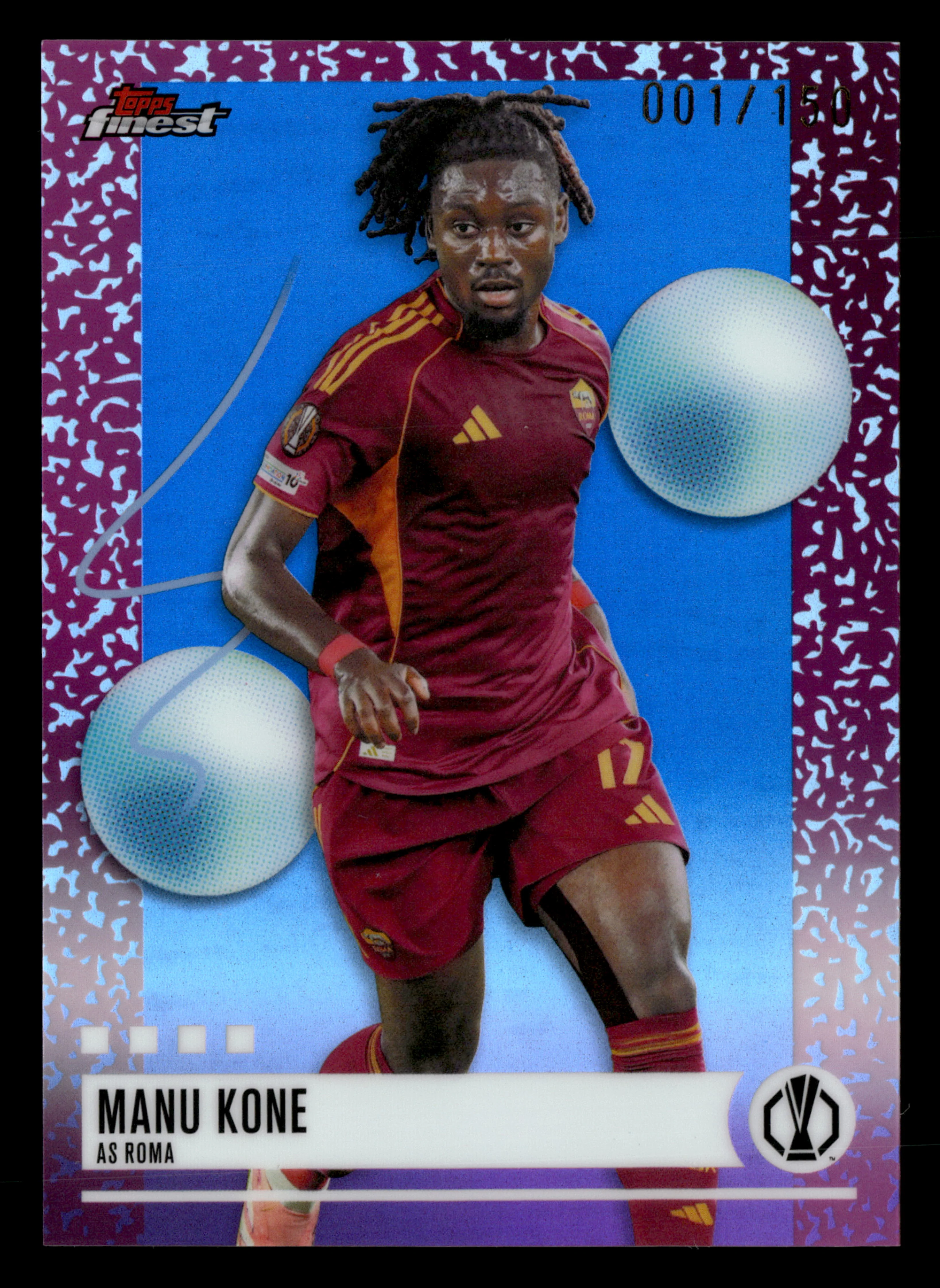 2025-26 Finest UEFA Club Competitions #213 Manu Kone Blue Refractor #/150
