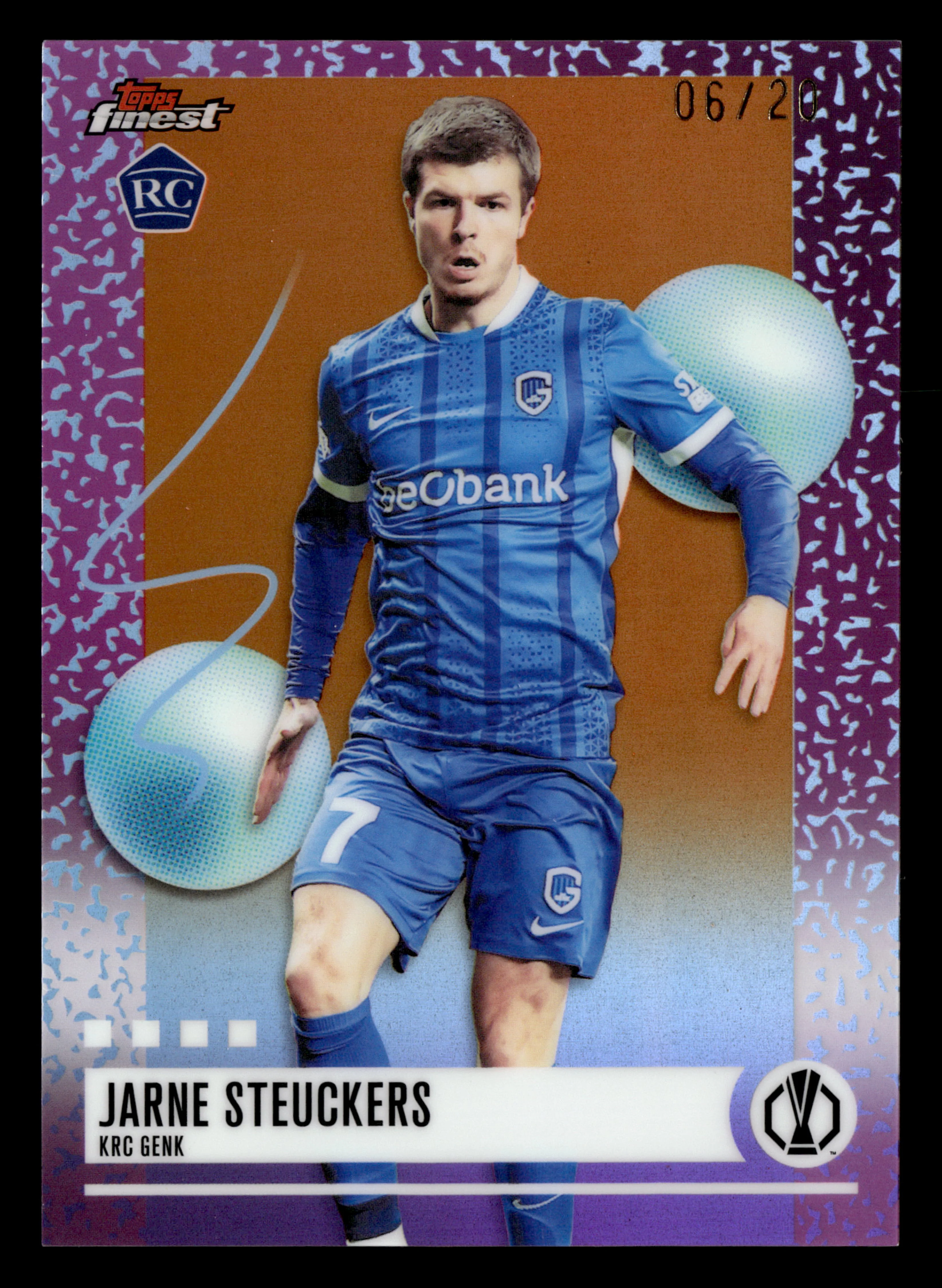 2025-26 Finest UEFA Club Competitions #397 Jarne Steuckers Orange Refractor #/20