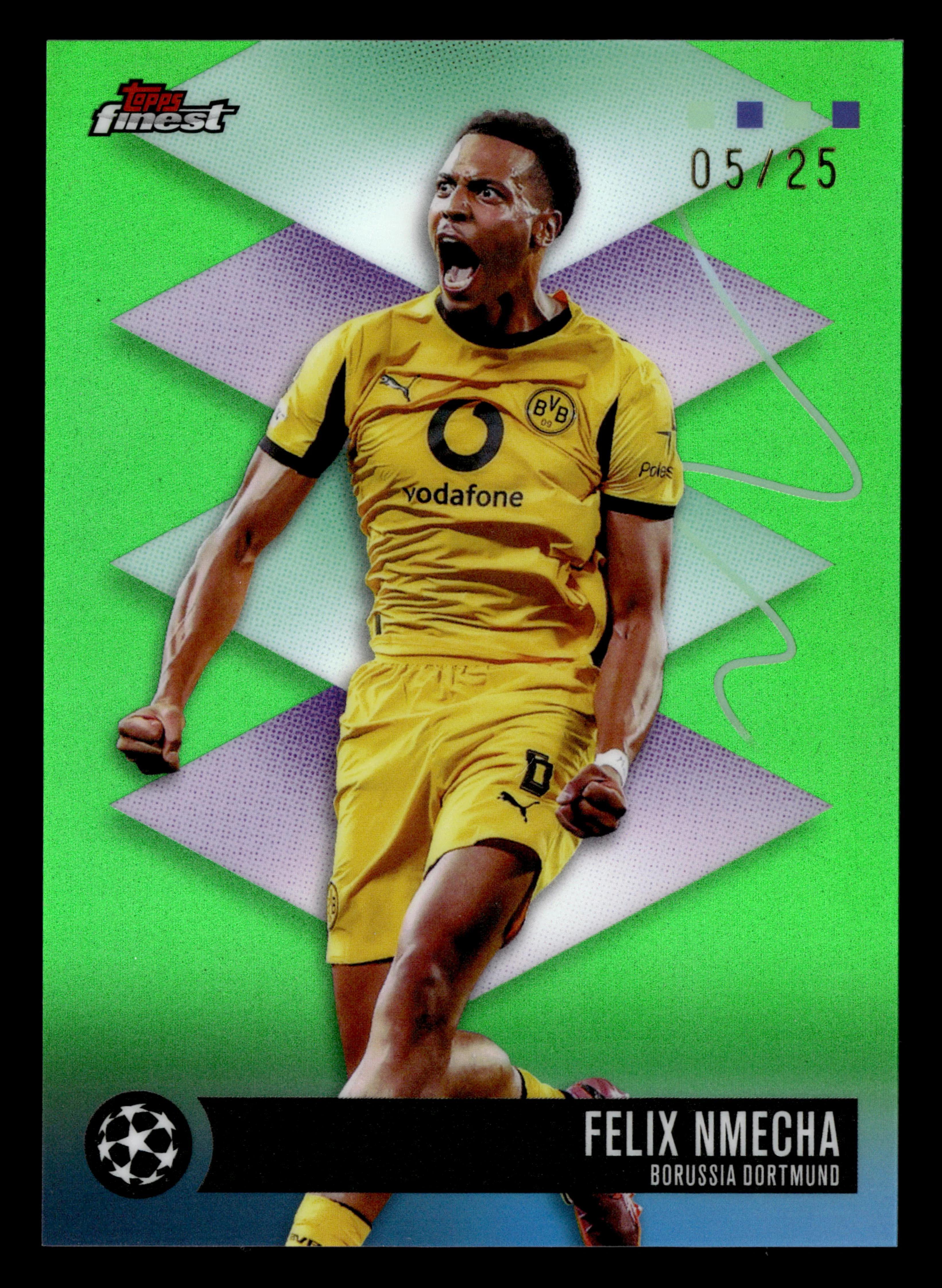 2025-26 Finest UEFA Club Competitions #434 Felix Nmecha Green Refractor #/25