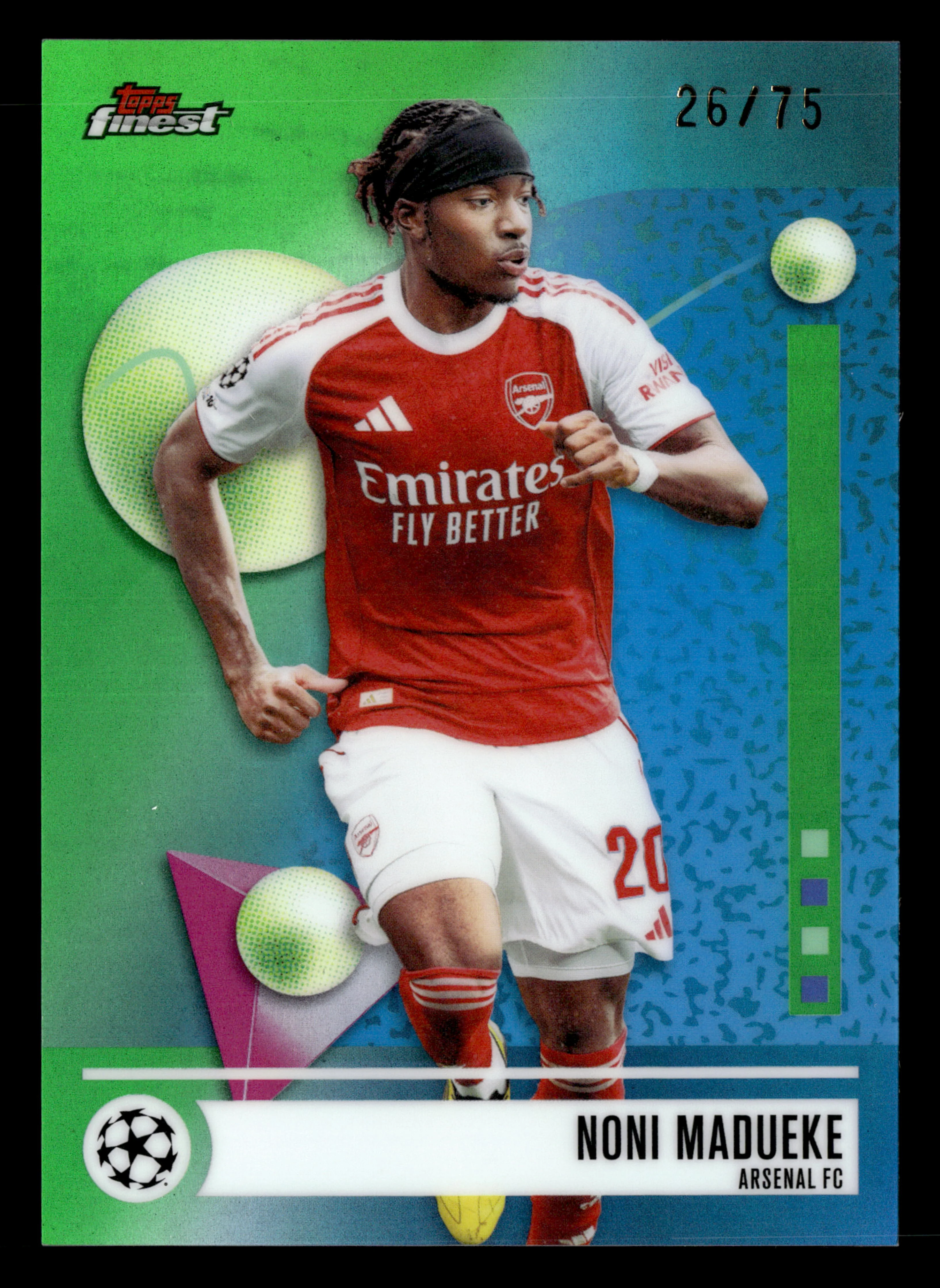 2025-26 Finest UEFA Club Competitions #65 Noni Madueke Green Refractor #/75