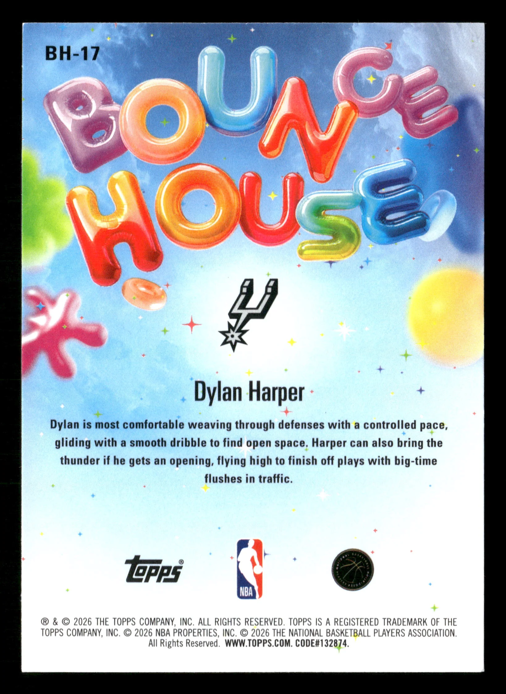 2025-26 Hoops #BH-17 Dylan Harper Bounce House - Image 2