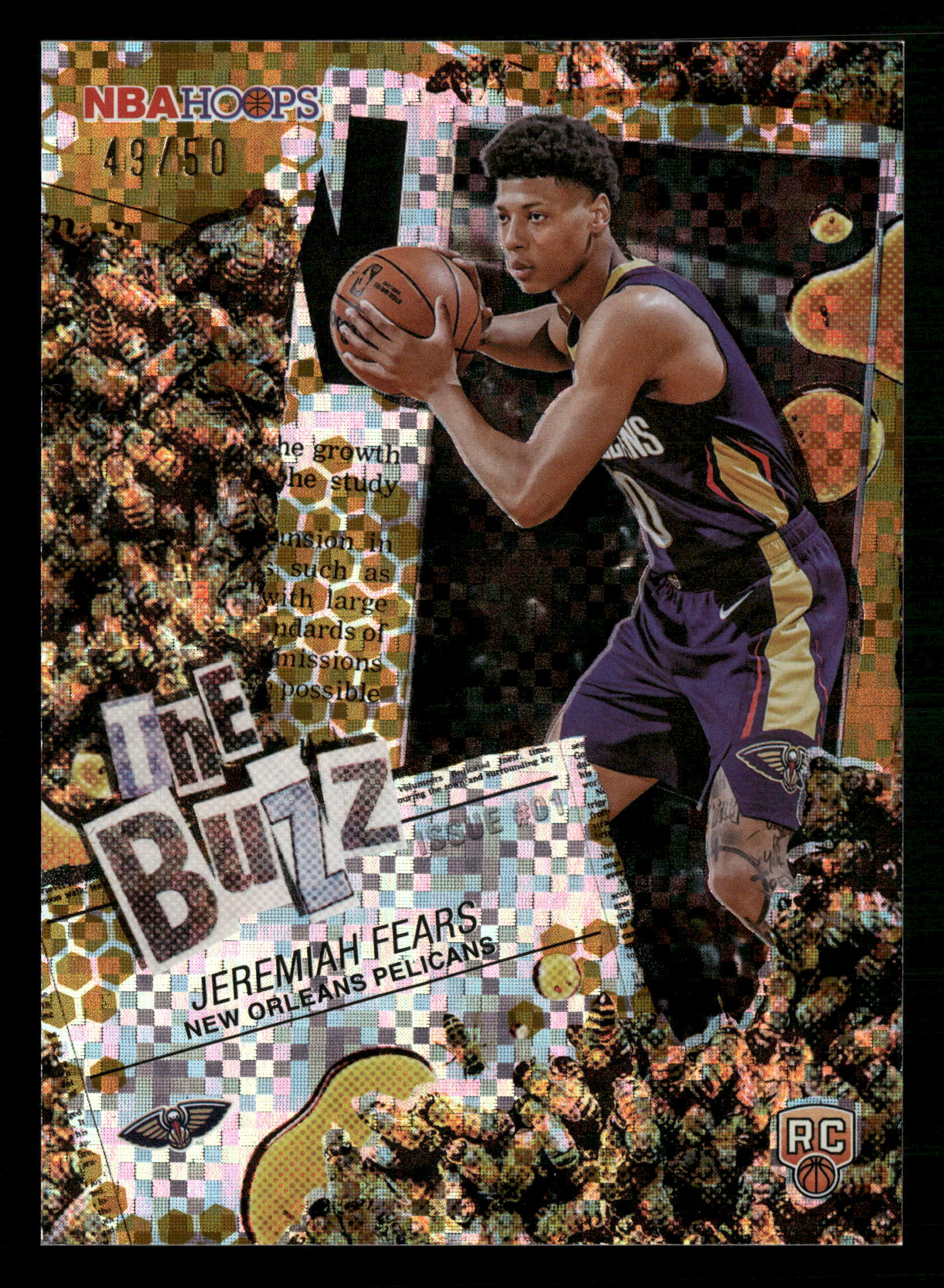 2025-26 Hoops #TB-7 Jeremiah Fears The Buzz Light Burst Gold RC #/50