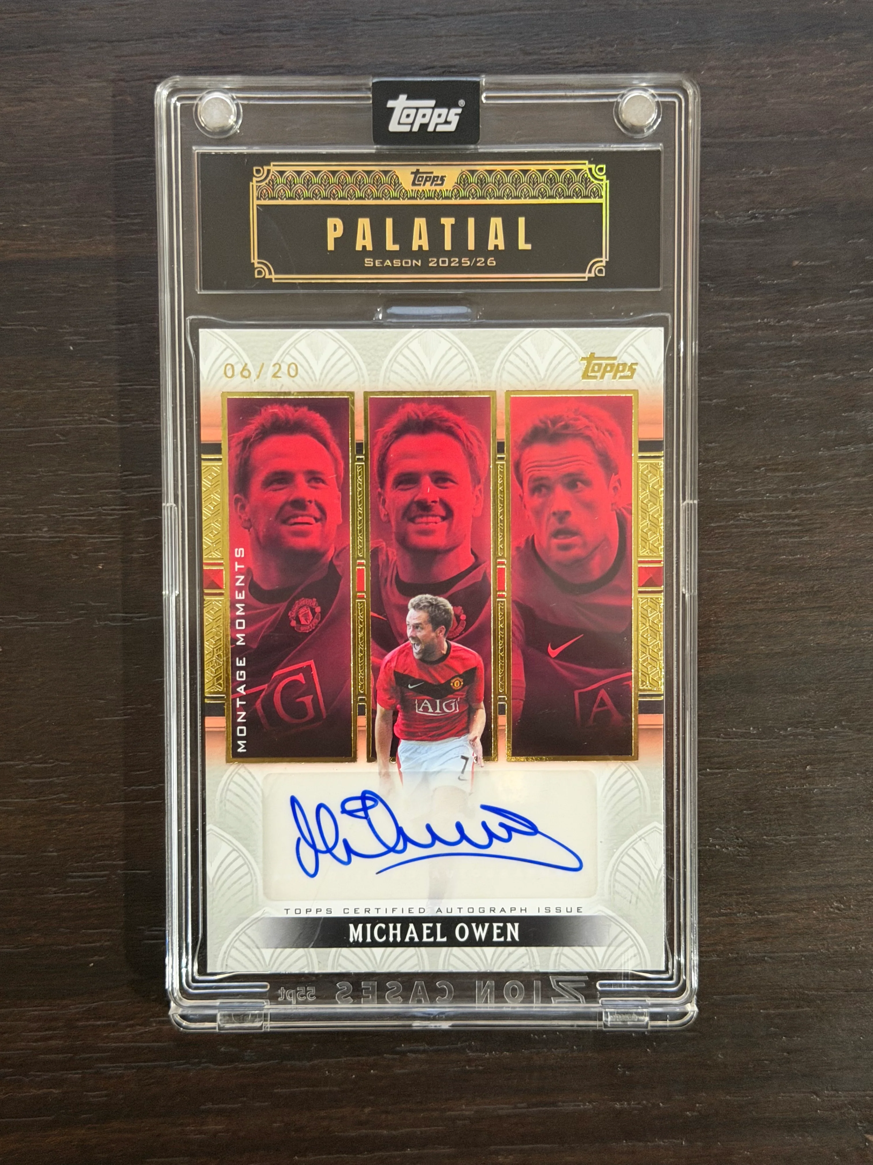 2025/26 Manchester United Palatial #MM-MO Michael Owen /20 Auto Montage Moments