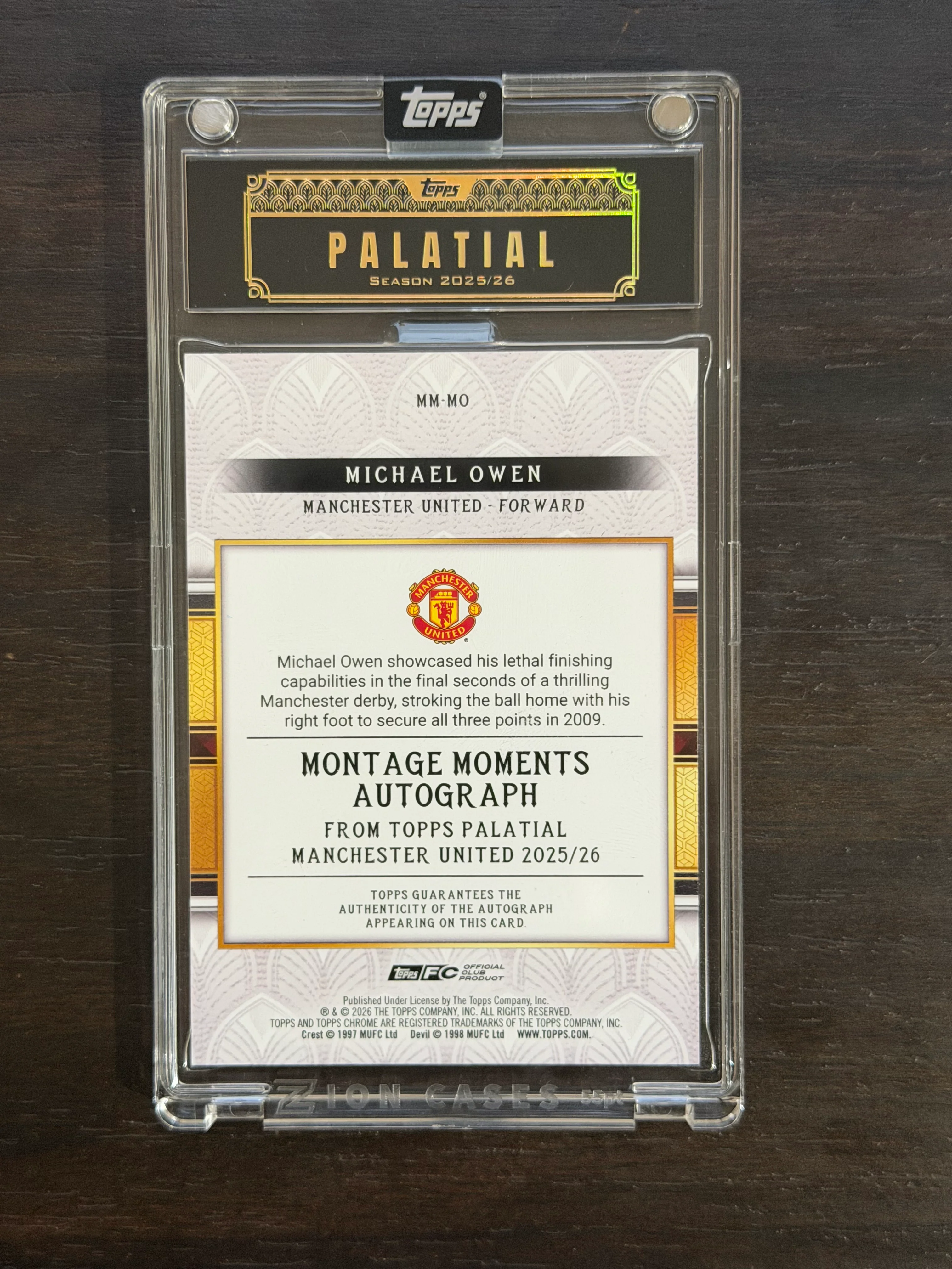 2025/26 Manchester United Palatial #MM-MO Michael Owen /20 Auto Montage Moments - Image 2