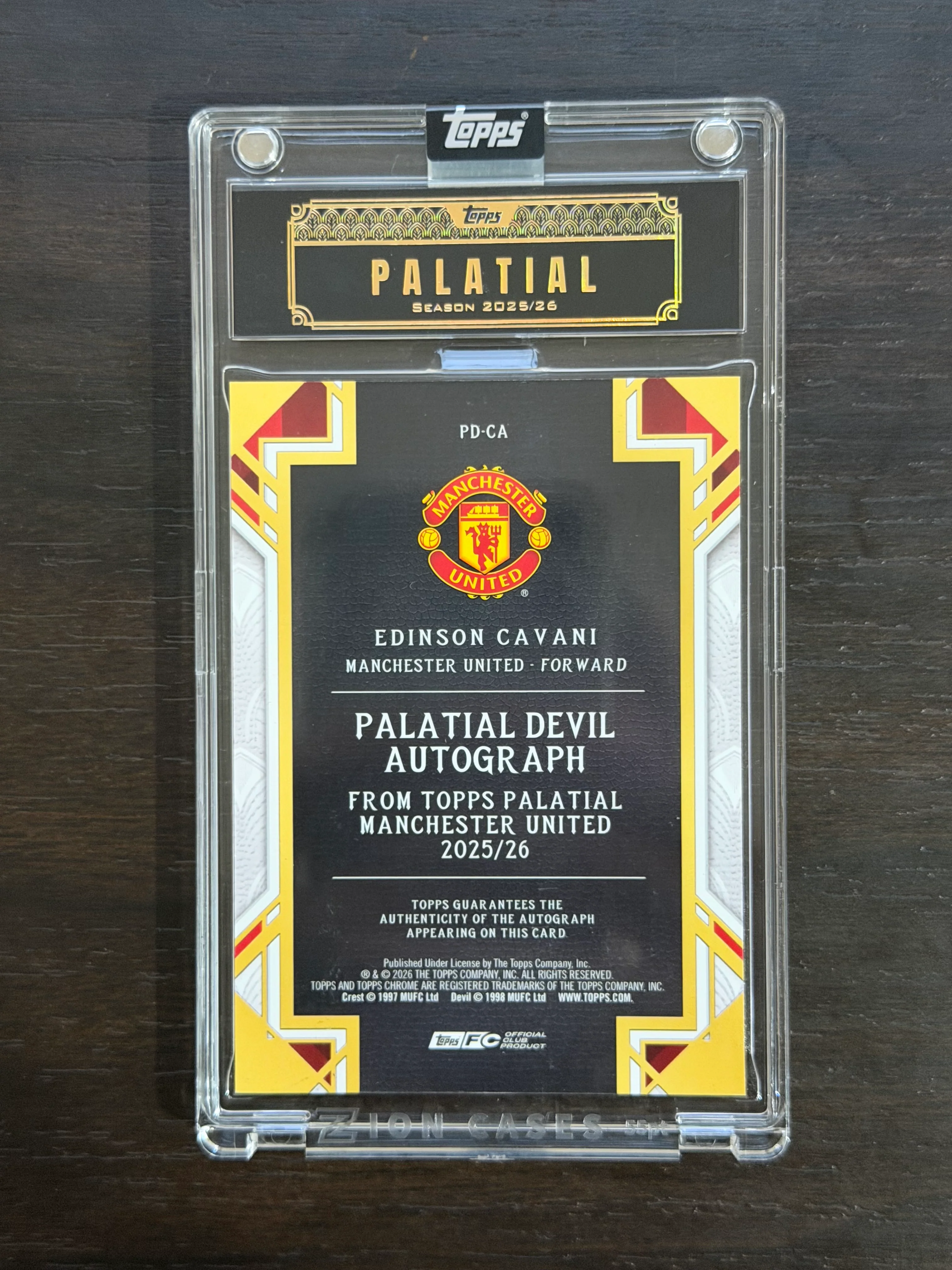 2025-26 Manchester United Palatial PD-CA Edinson Cavani /10 Auto Palatial Devil Auto - Image 2