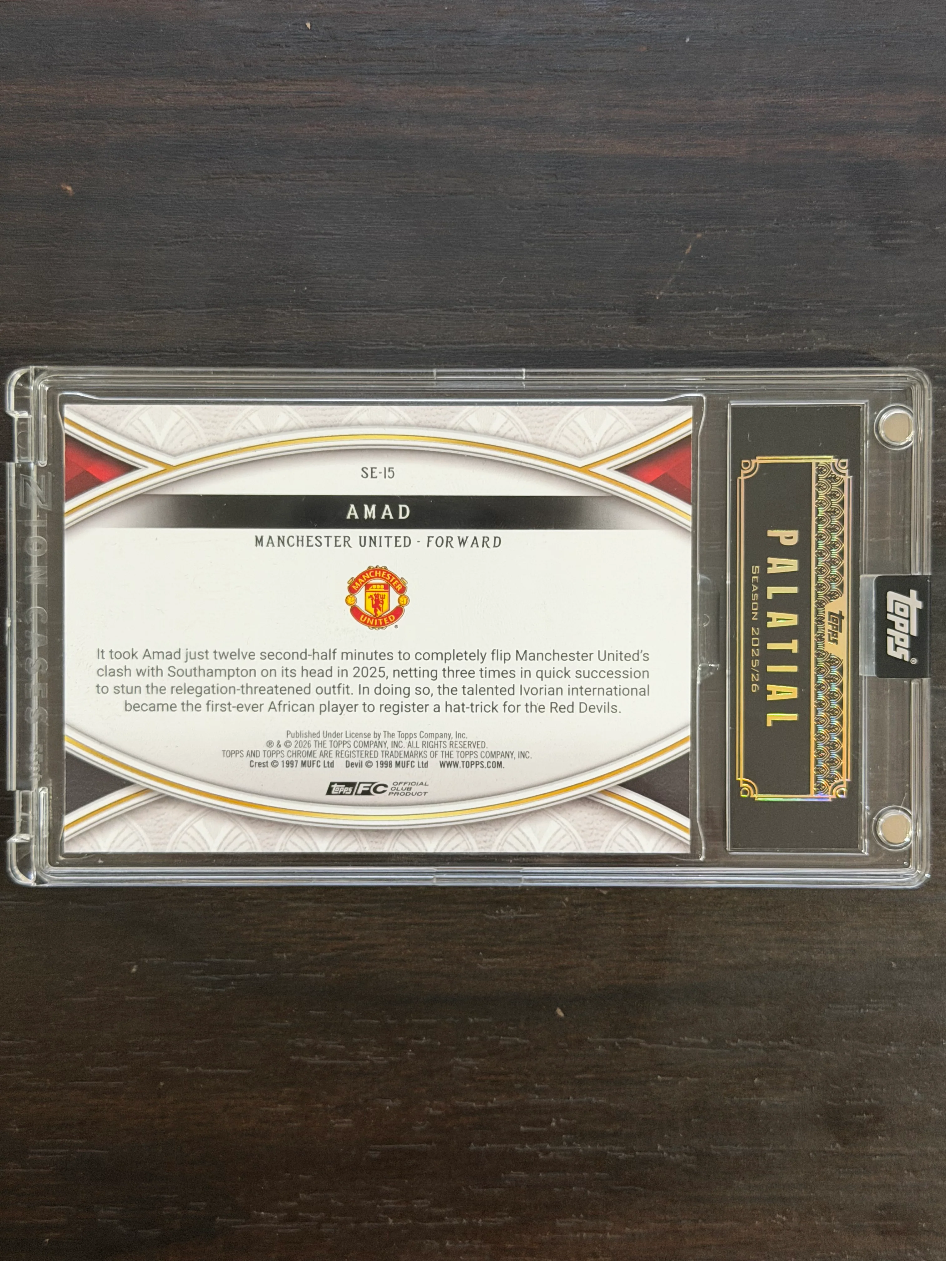 2025/26 Manchester United Palatial #SE-15 Amad /15 Field Level - Image 2