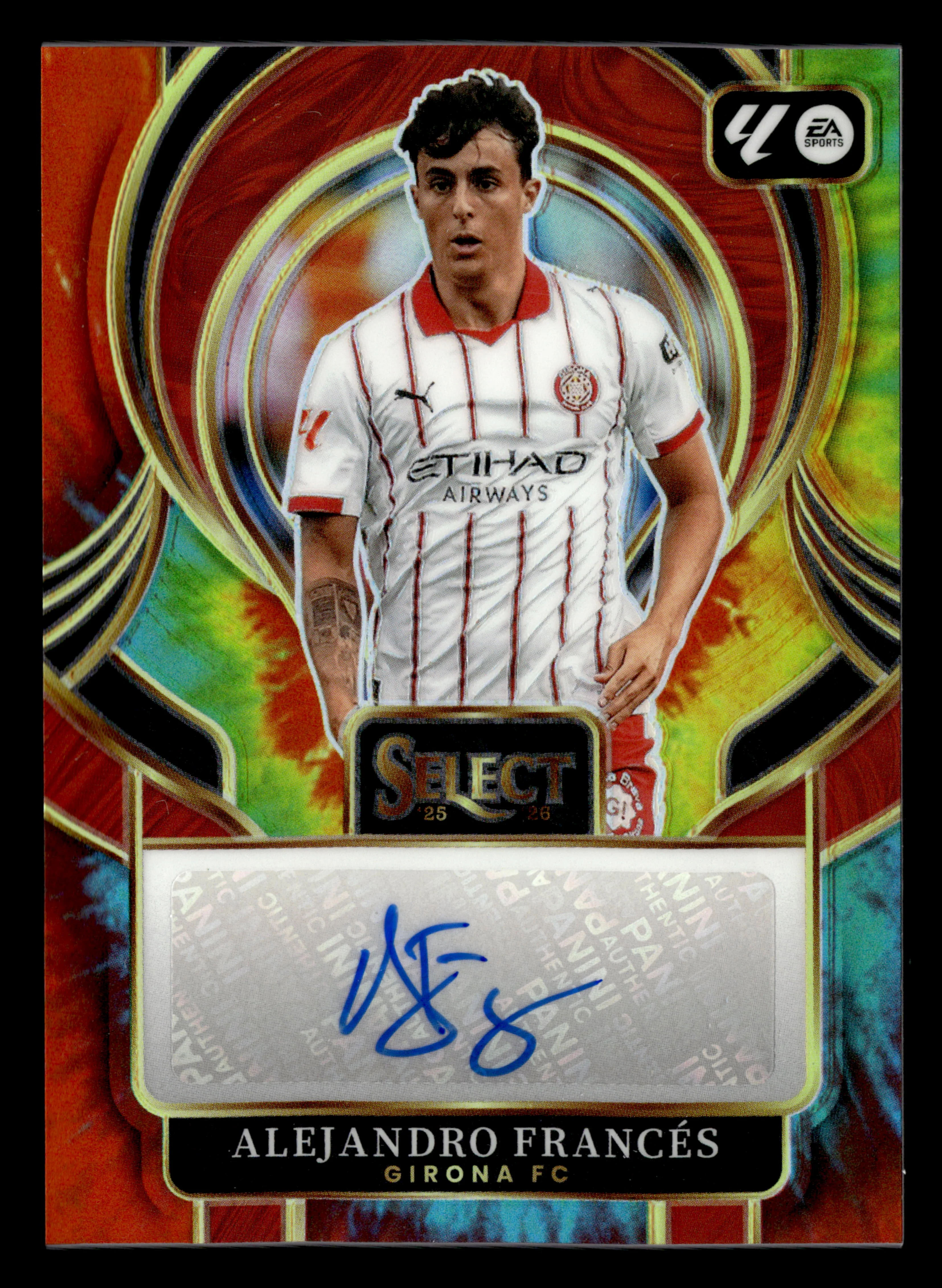 2025-26 Panini Select La Liga #SS-AF Alejandro Frances Select Auto Tie-Dye #/25