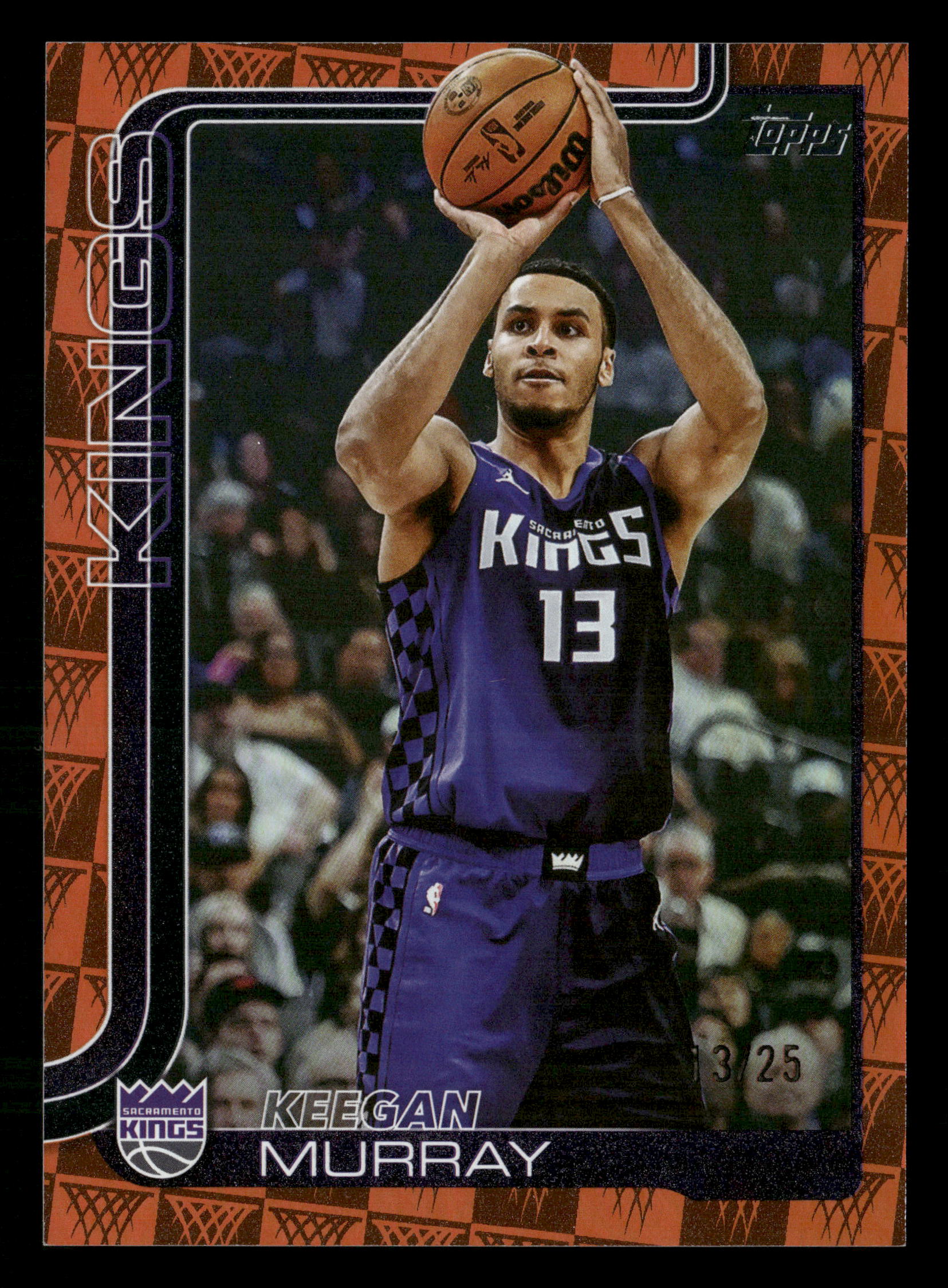 2025-26 Topps #227 Keegan Murray Orange Basketball Refractor #/25