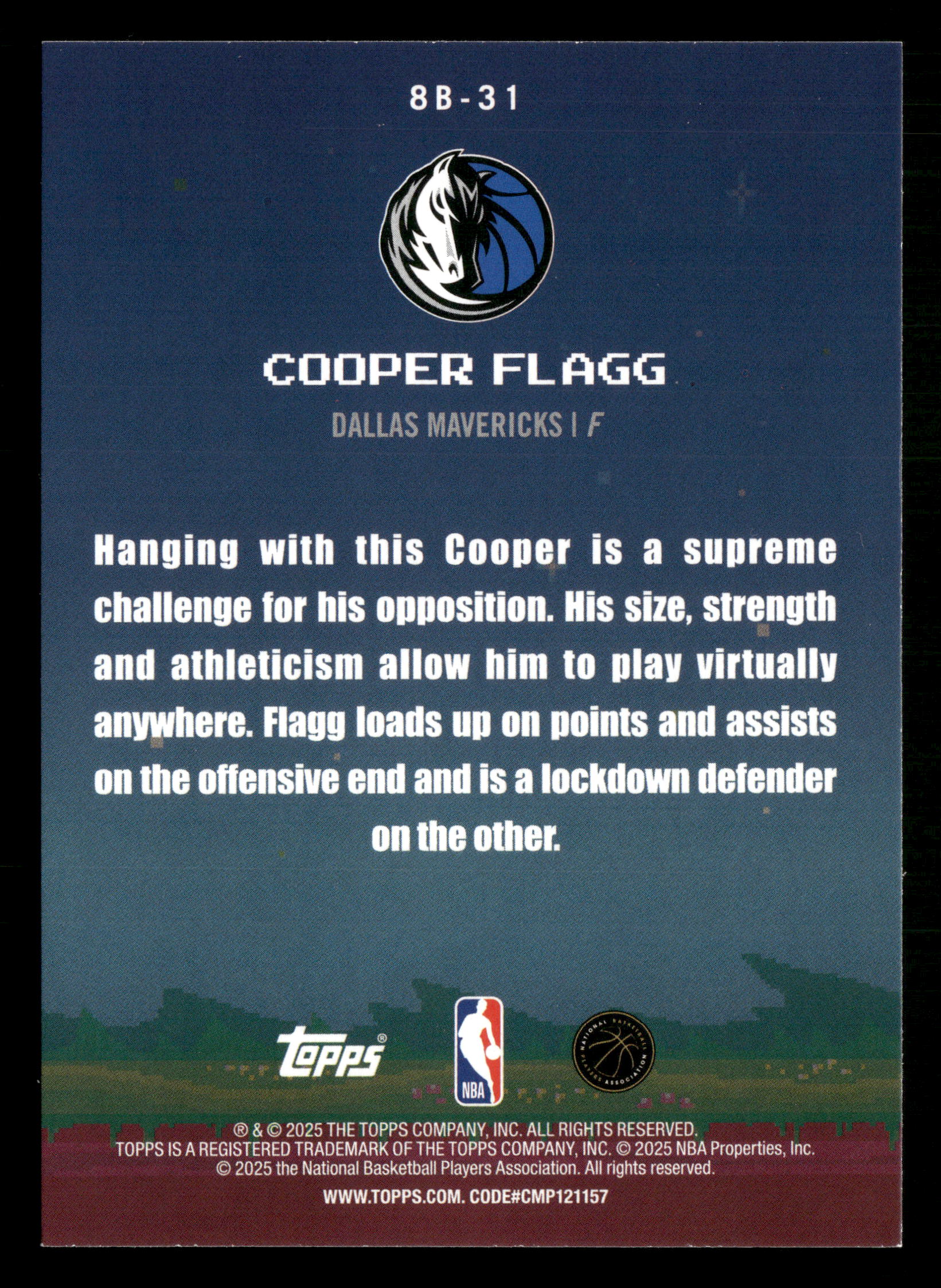 2025-26 Topps #8B-31 Cooper Flagg 8-Bit Ballers Holo Foil - Image 2