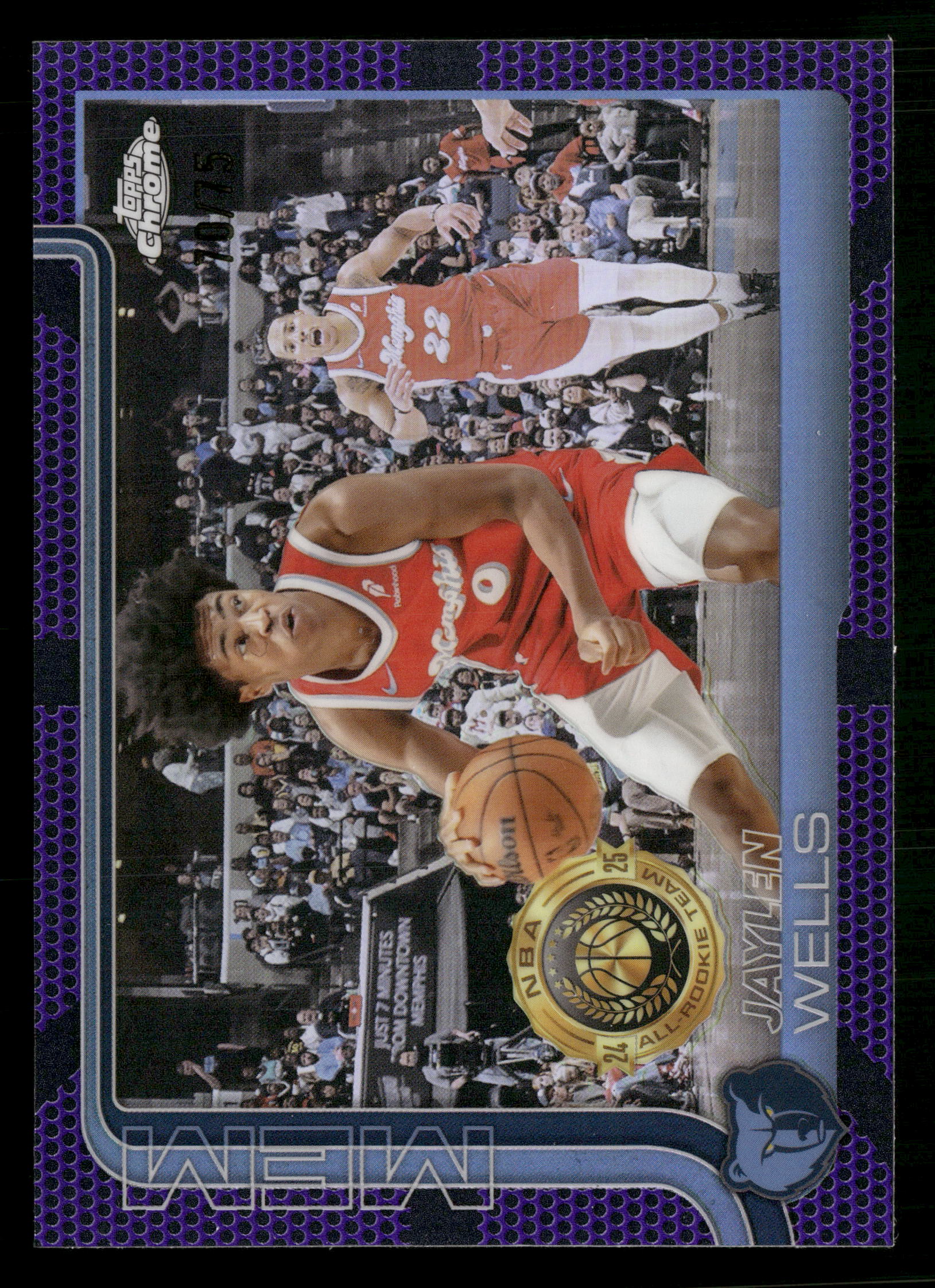 2025-26 Topps Chrome #200 Jaylen Wells Purple Basketball Refractor #/75