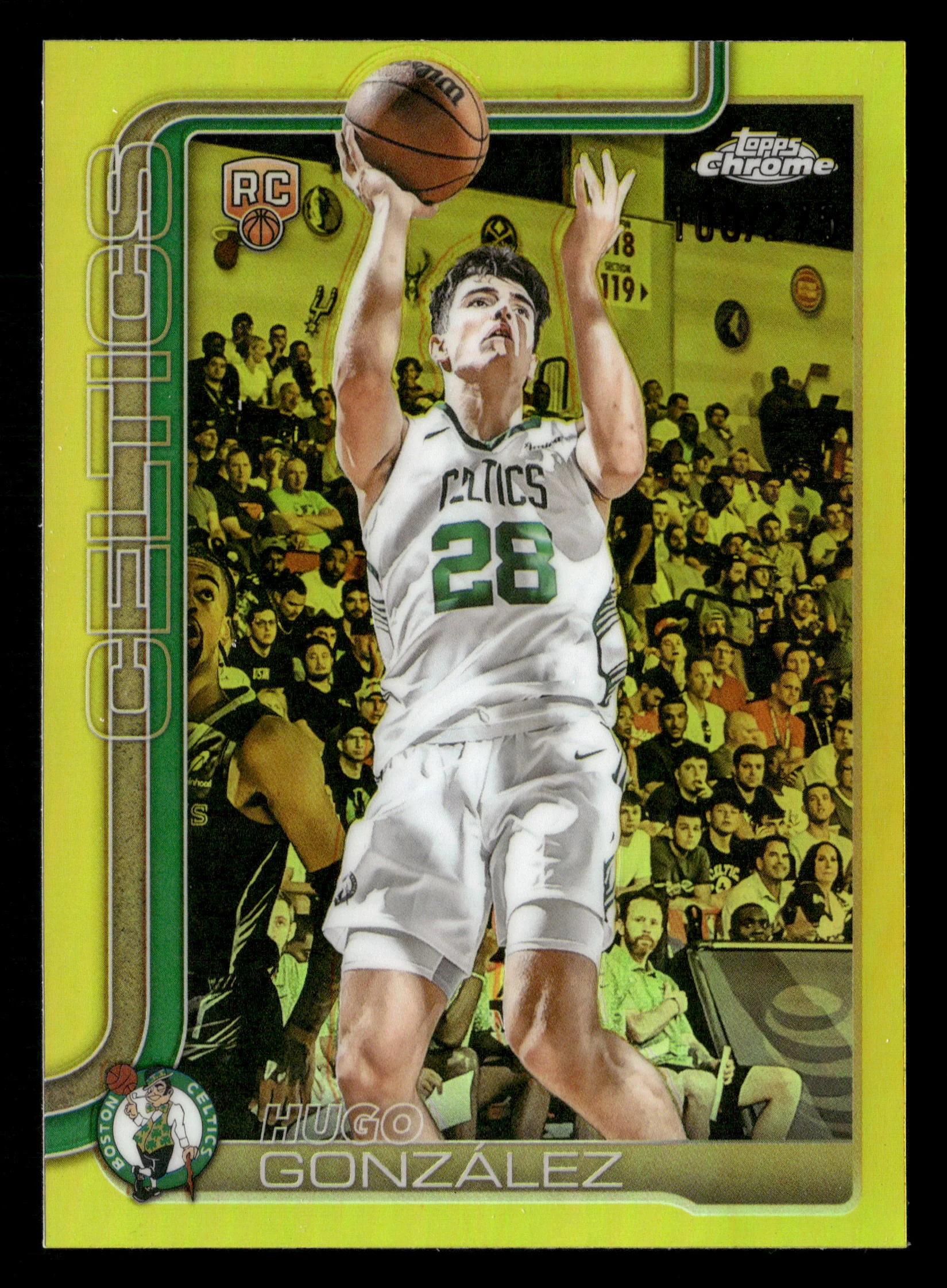 2025-26 Topps Chrome #278 Hugo González Yellow Refractor #/275