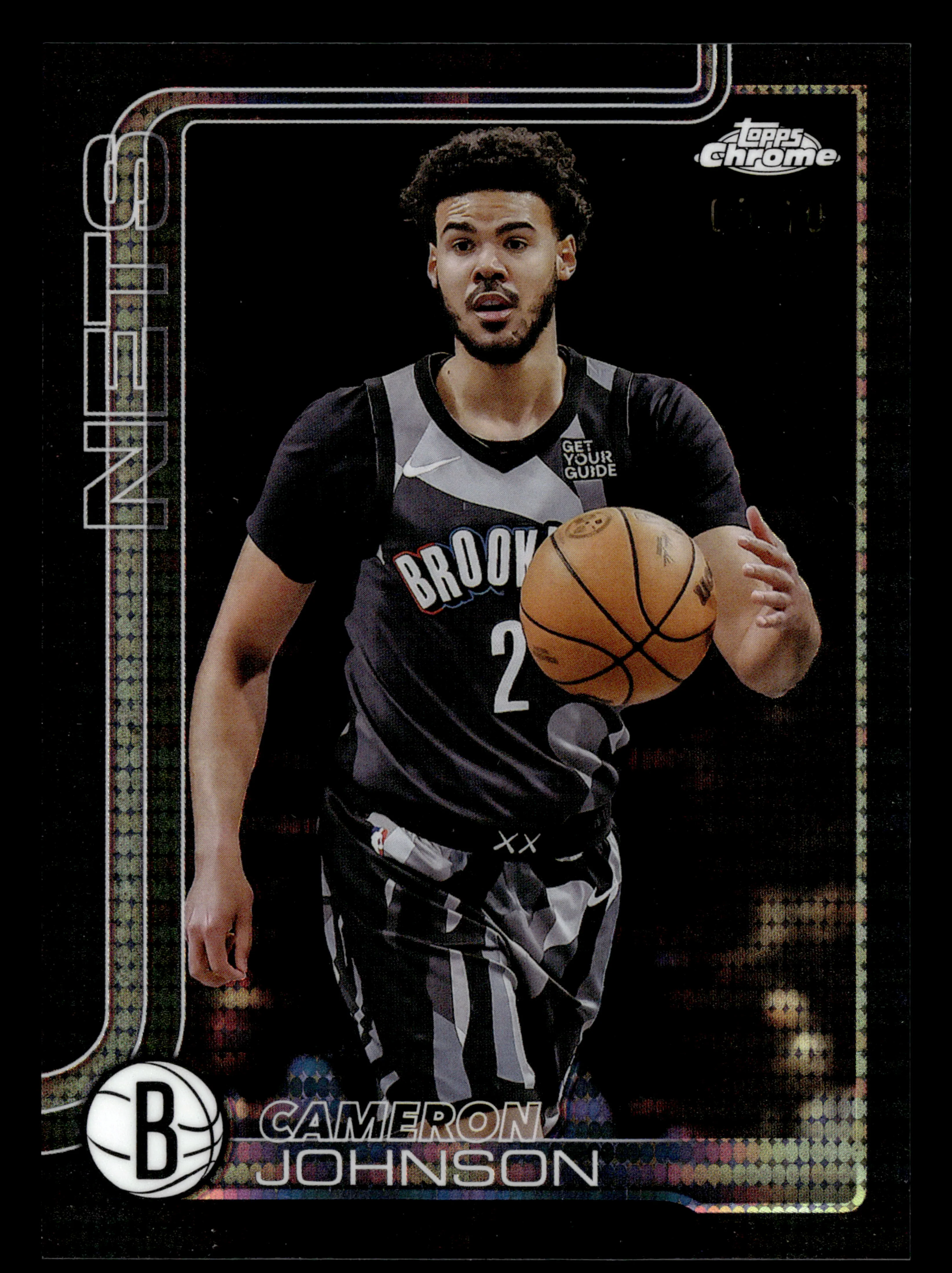 2025-26 Topps Chrome #84 Cameron Johnson Black Pulsar Refractor #/10