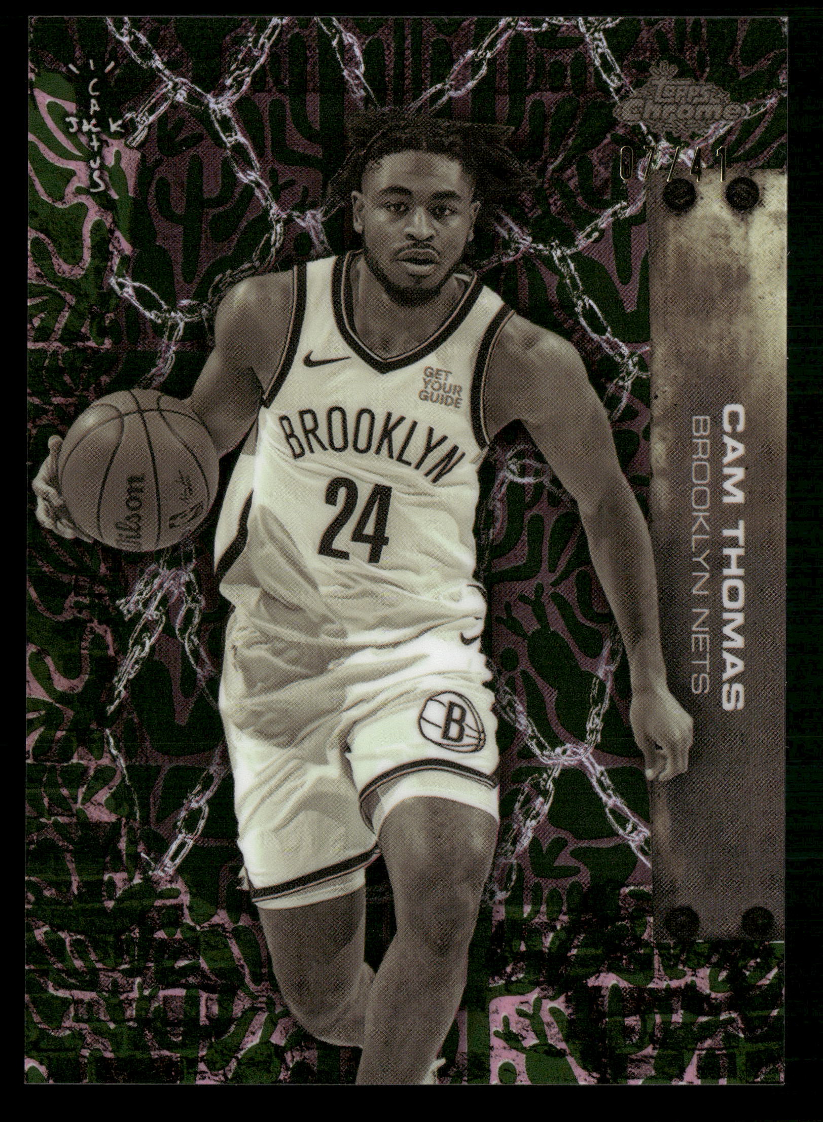 2025-26 Topps Chrome Cactus Jack #3 Cam Thomas Brown Refractor #/41