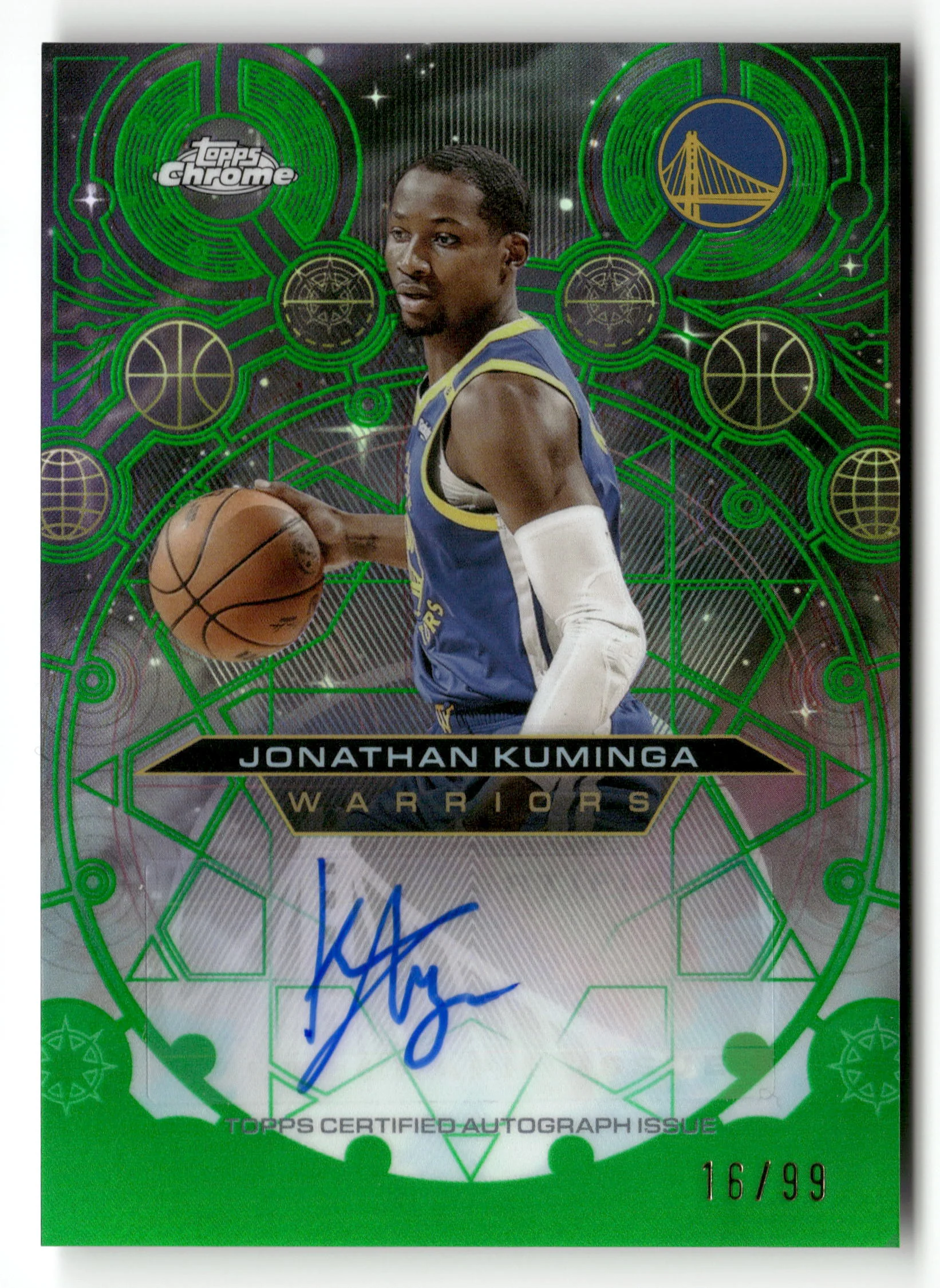 2025-26 Topps Chrome #CH-JK Jonathan Kuminga Chromographs Green Refractor #/99