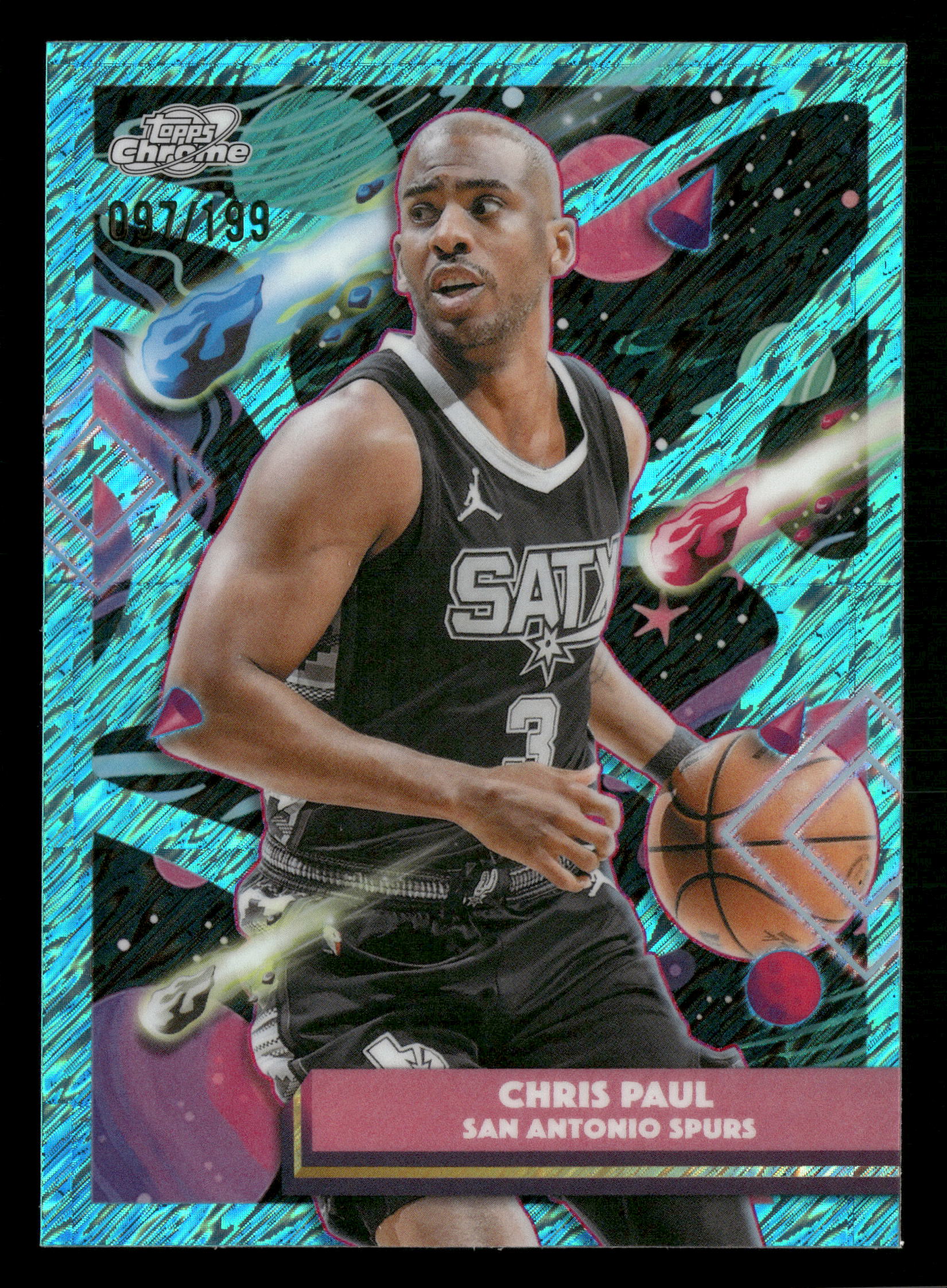 2025-26 Topps Chrome Cosmic #146 Chris Paul Aqua Equinox Refractor #/199