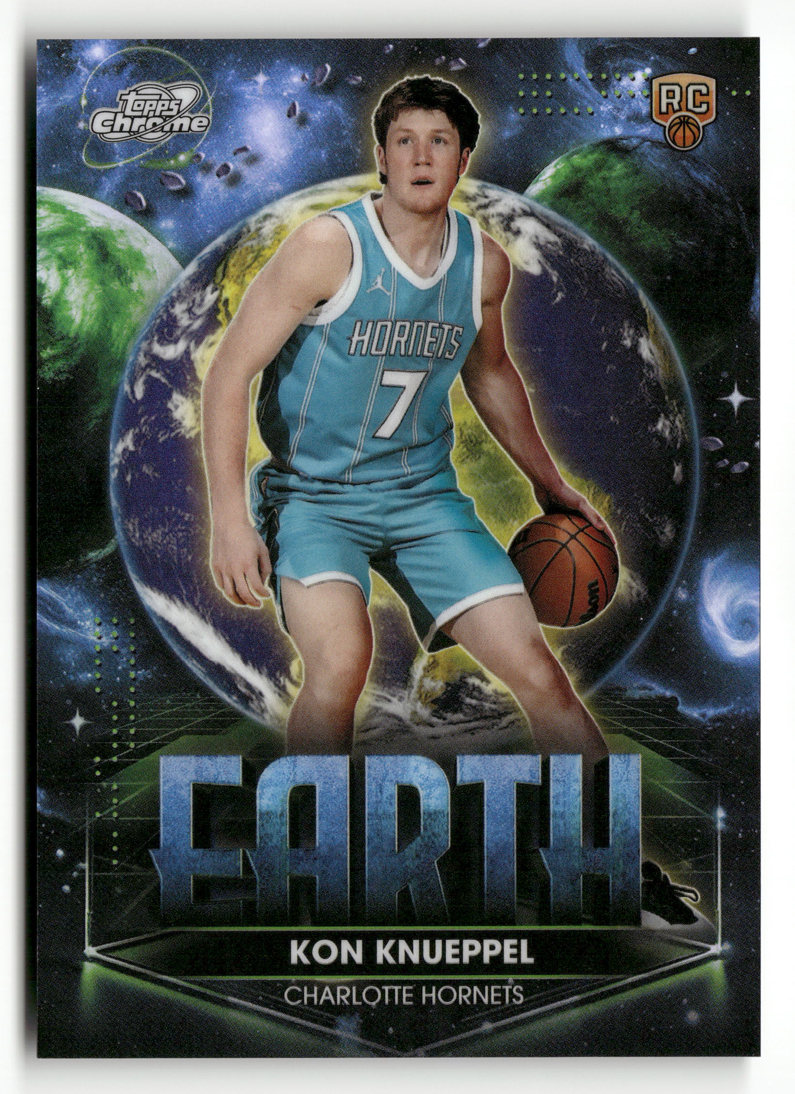 2025-26 Topps Chrome Cosmic #PPE-10 Kon Knueppel Earth Planetary Pursuit RC SSP - Image 3