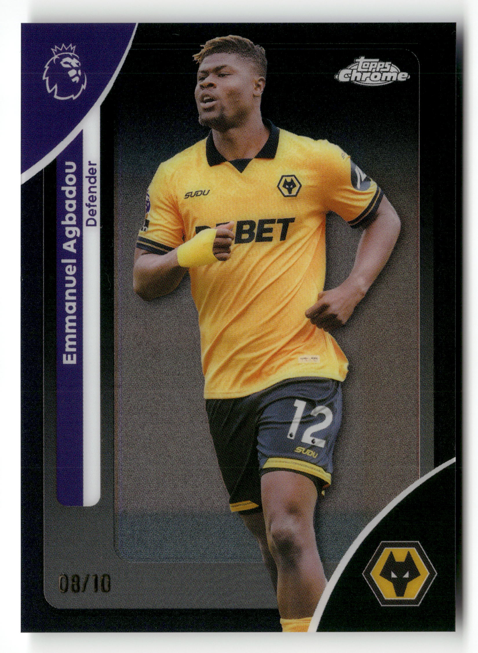 2025-26 Topps Chrome Premier League #198 Emmanuel Agbadou Black Refractor #/10