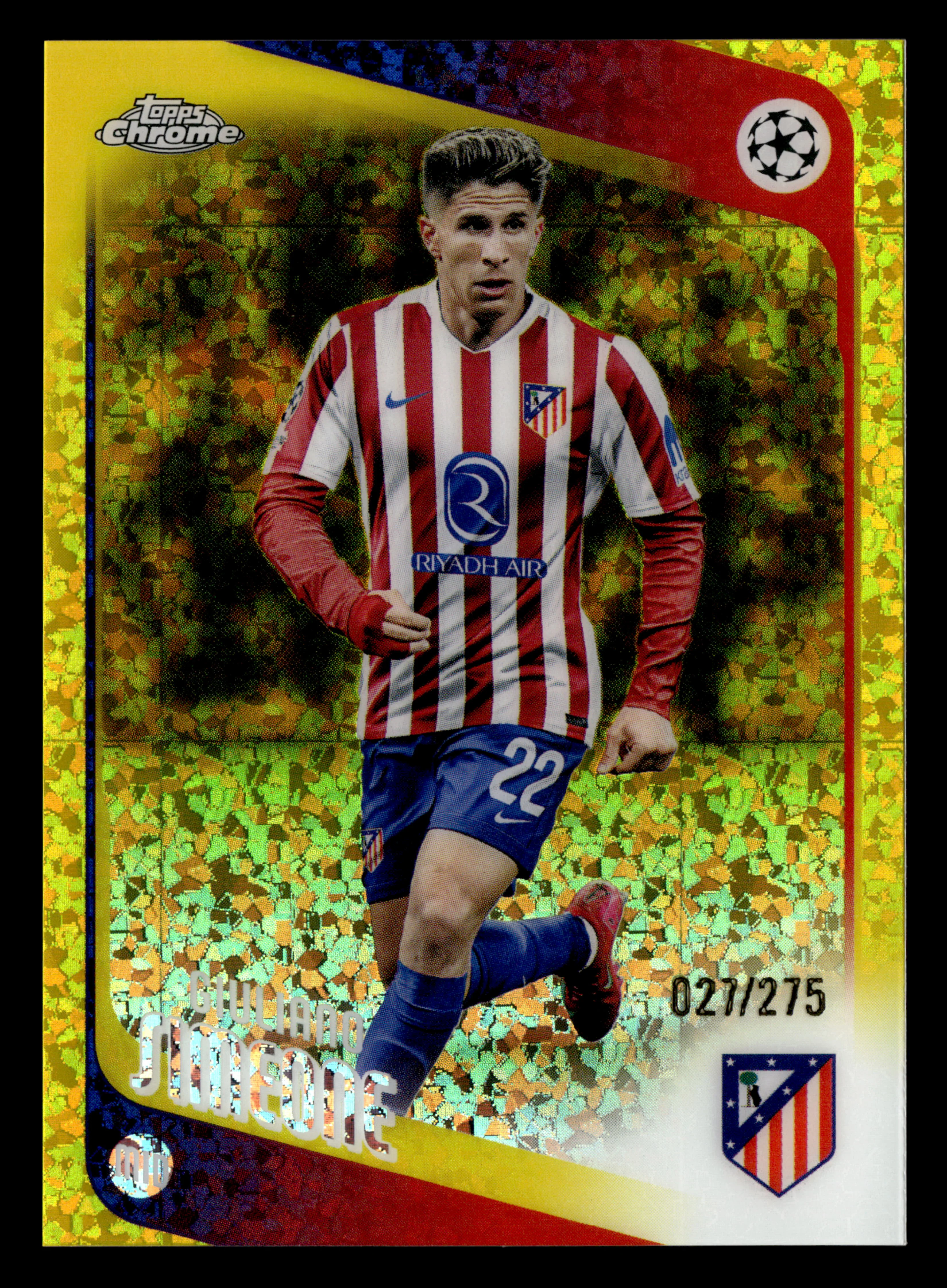2025-26 Topps Chrome UCC #100 Giuliano Simeone Yellow Mini-Diamonds #/275