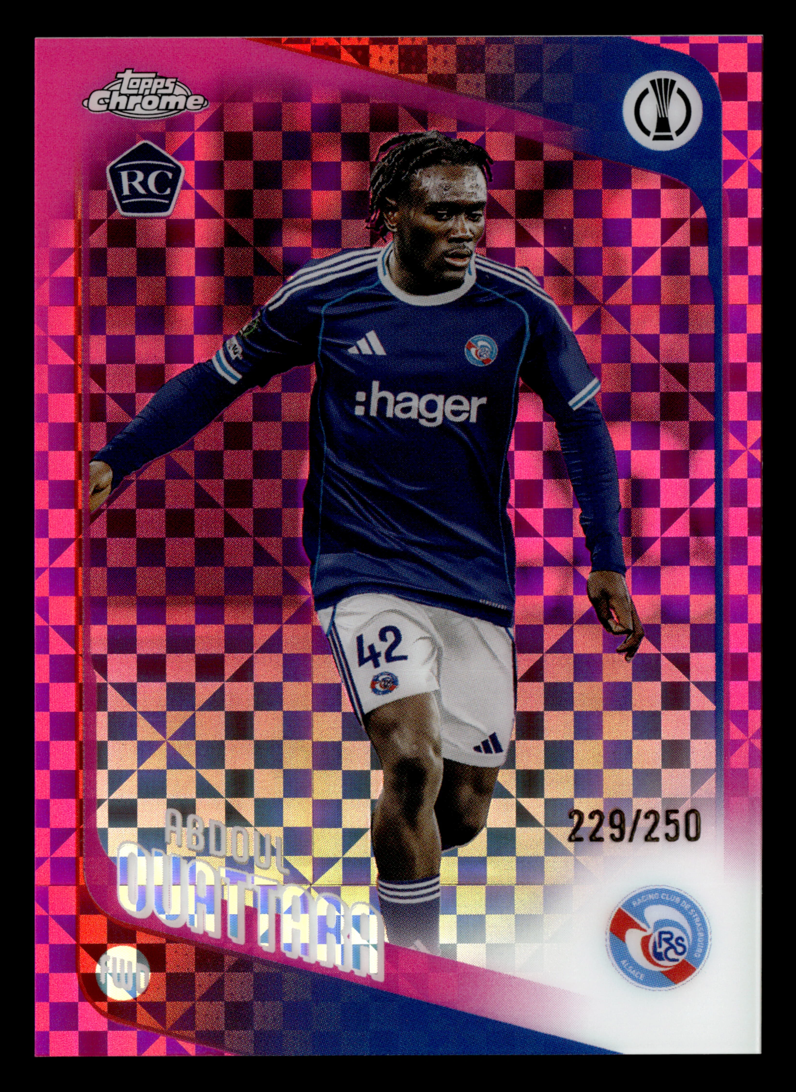 2025-26 Topps Chrome UCC #114 Abdoul Ouattara Pink X-Fractor #/250