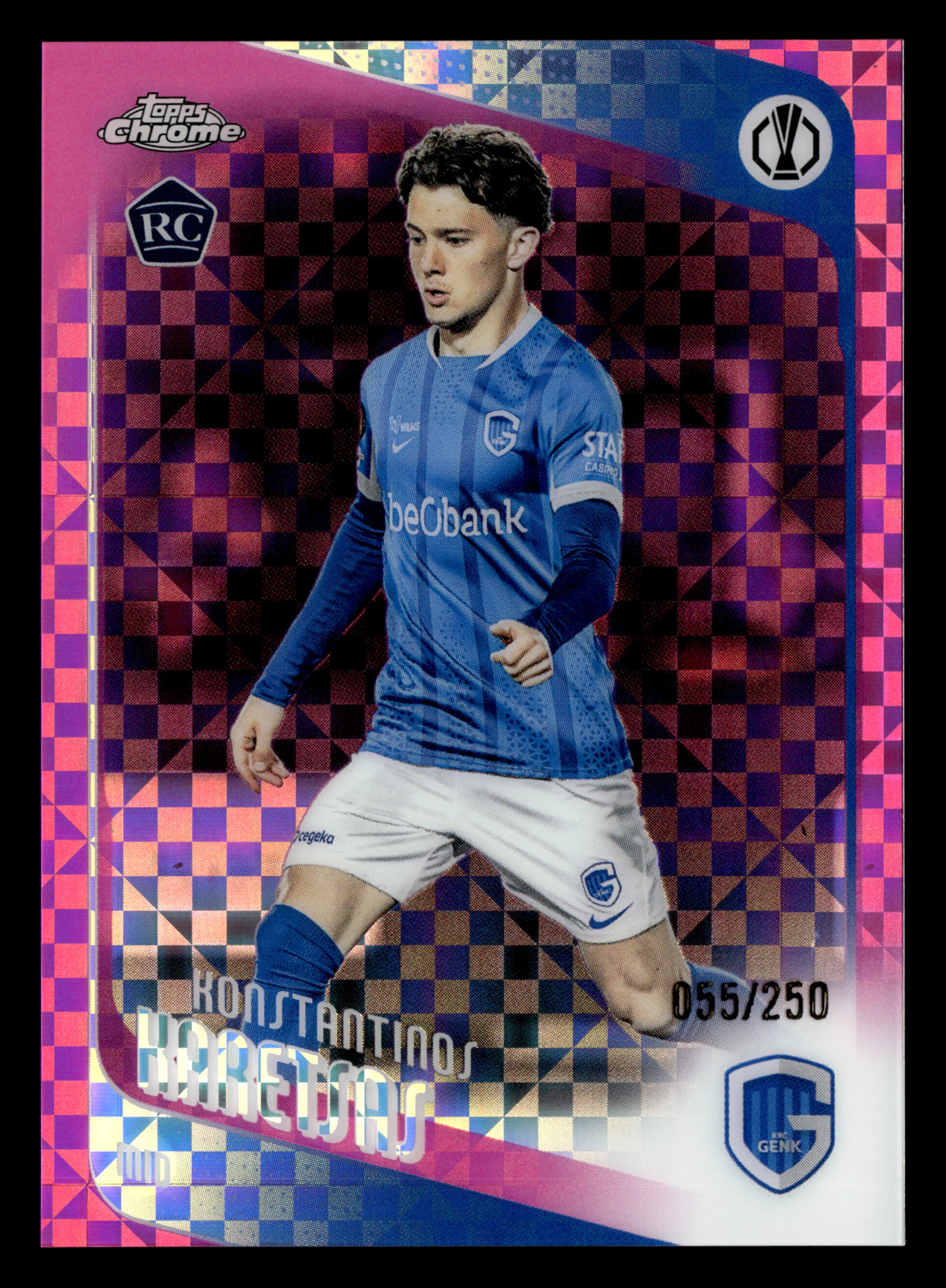 2025-26 Topps Chrome UCC #150 Konstantinos Karetsas Pink X-Fractor #/250