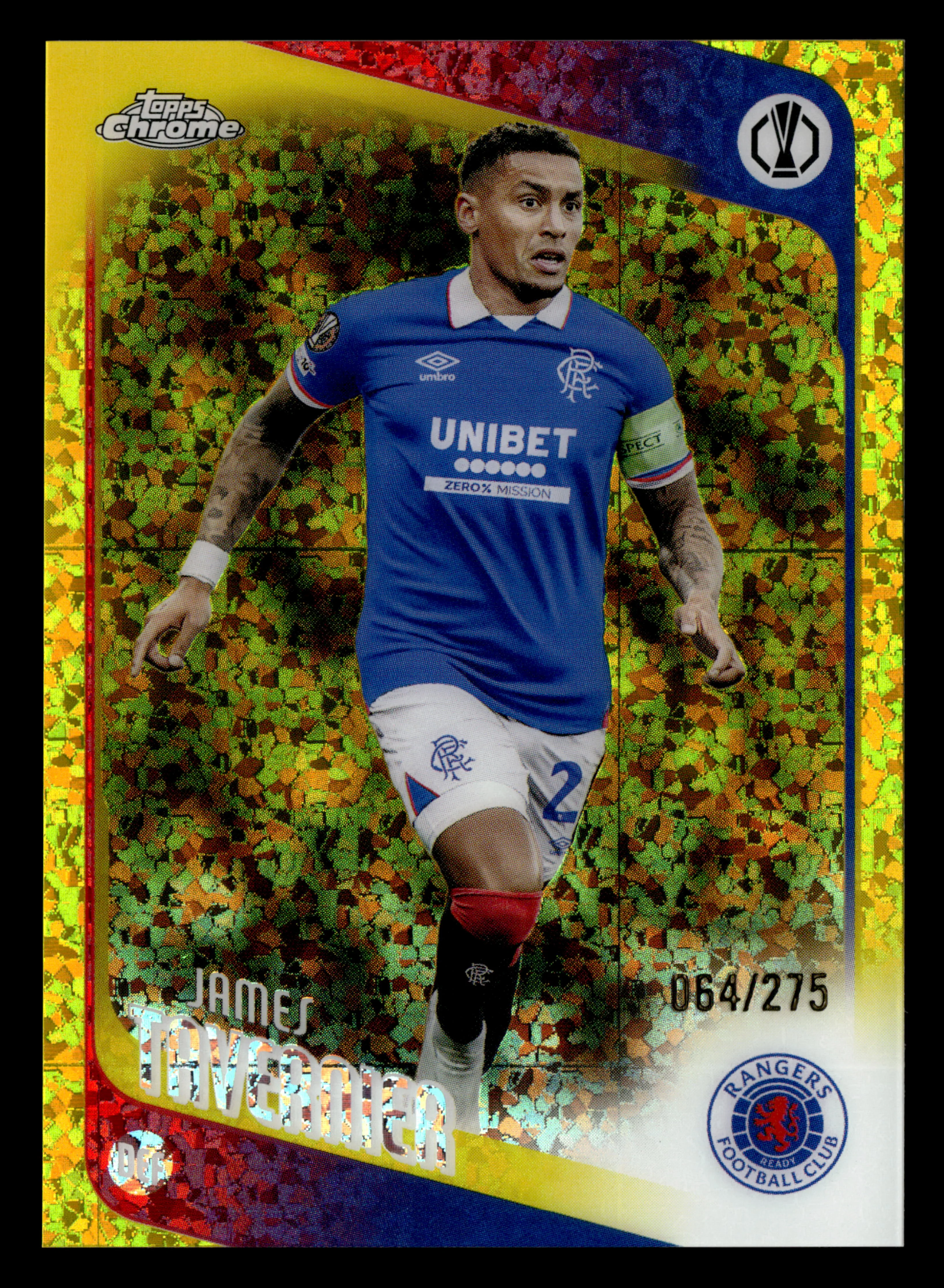 2025-26 Topps Chrome UCC #188 James Tavernier Yellow Mini-Diamonds #/275